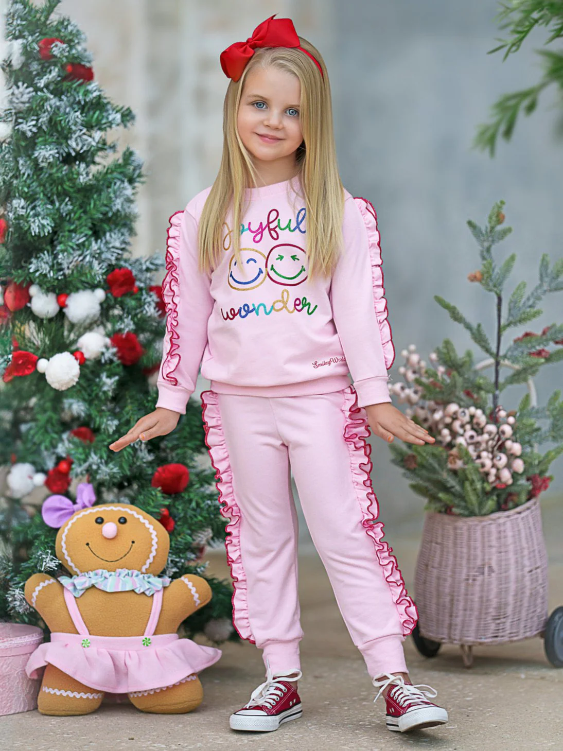 SmileyWorld Joyful Wonder Fleece Sweatshirt and Jogger Set - Image 4