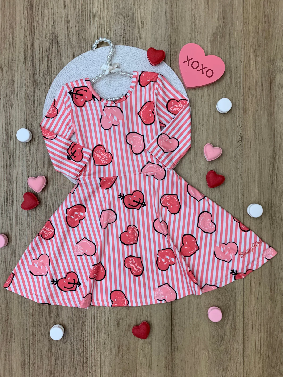 SmileyWorld Love Stamped Skater Dress - Image 4