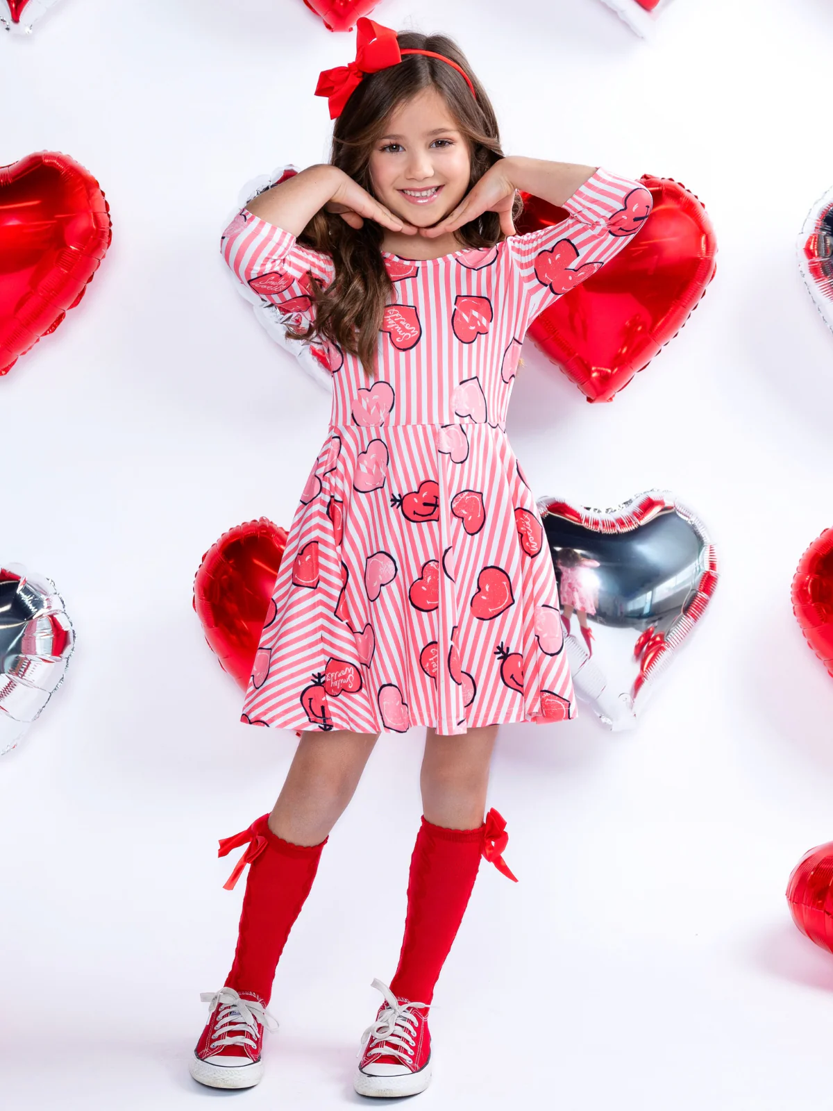 SmileyWorld Love Stamped Skater Dress - Image 5