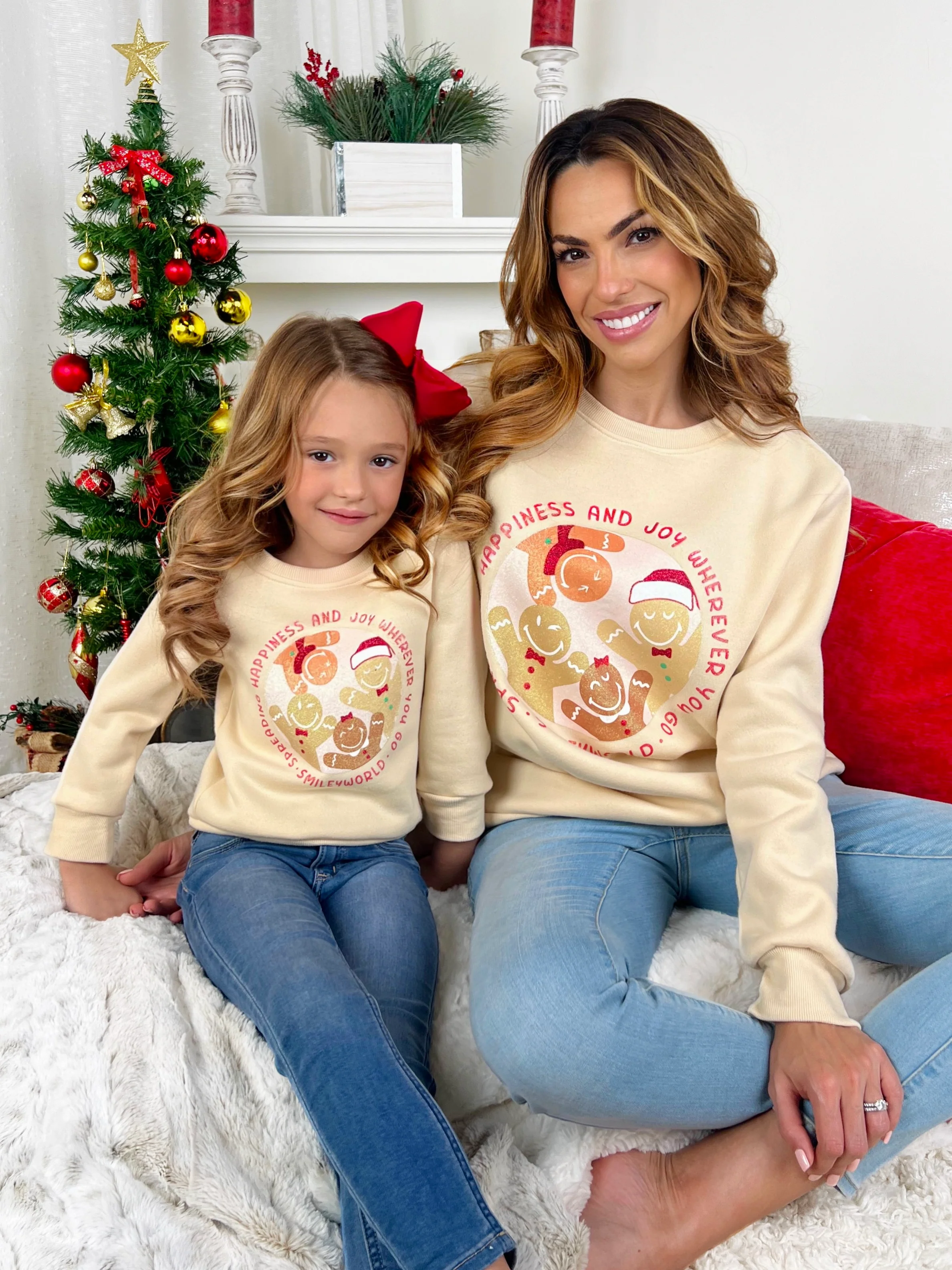 SmileyWorld Mommy and Me Happy Gingerbread Crewneck Sweatshirt - Image 3