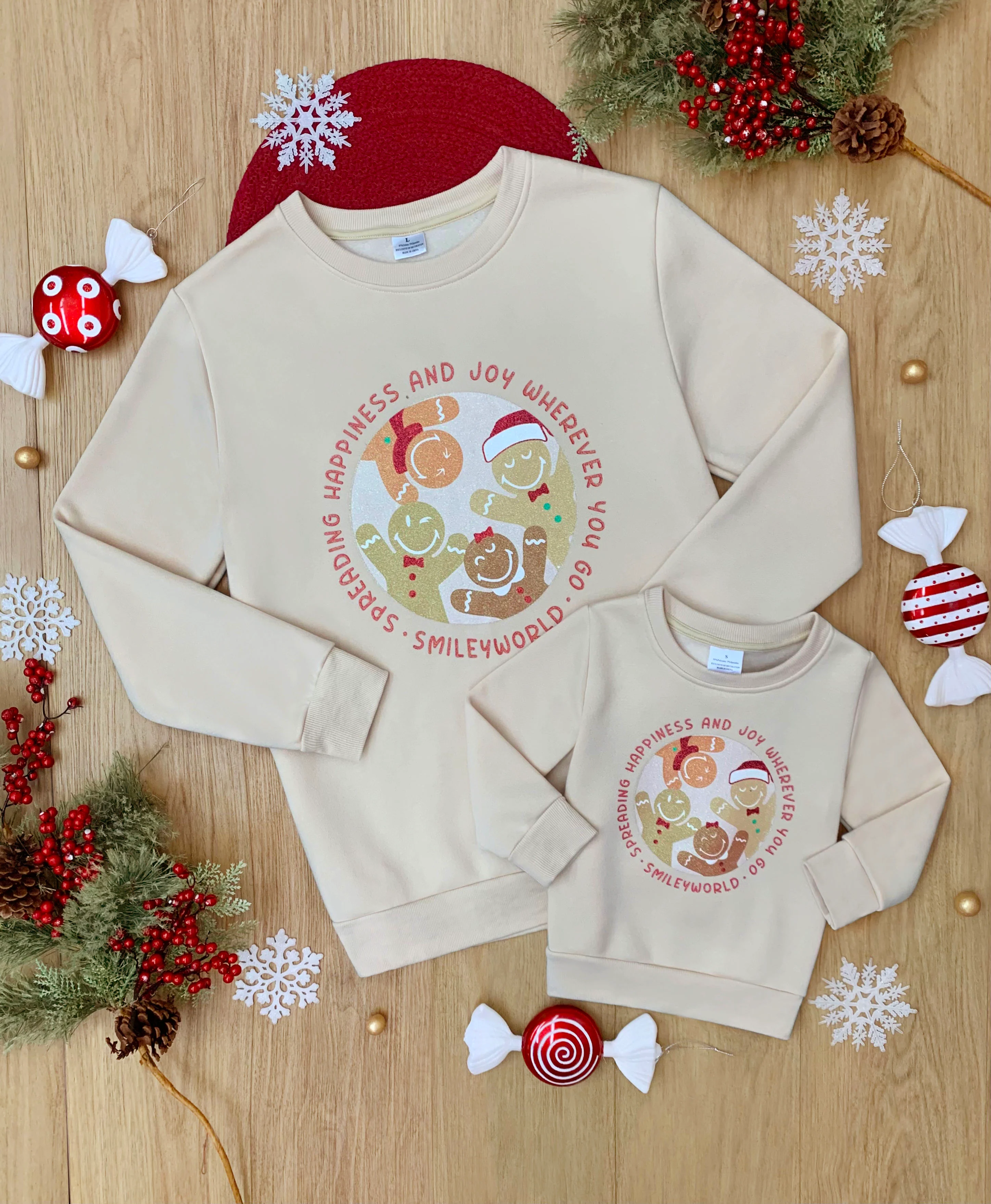 SmileyWorld Mommy and Me Happy Gingerbread Crewneck Sweatshirt - Image 4