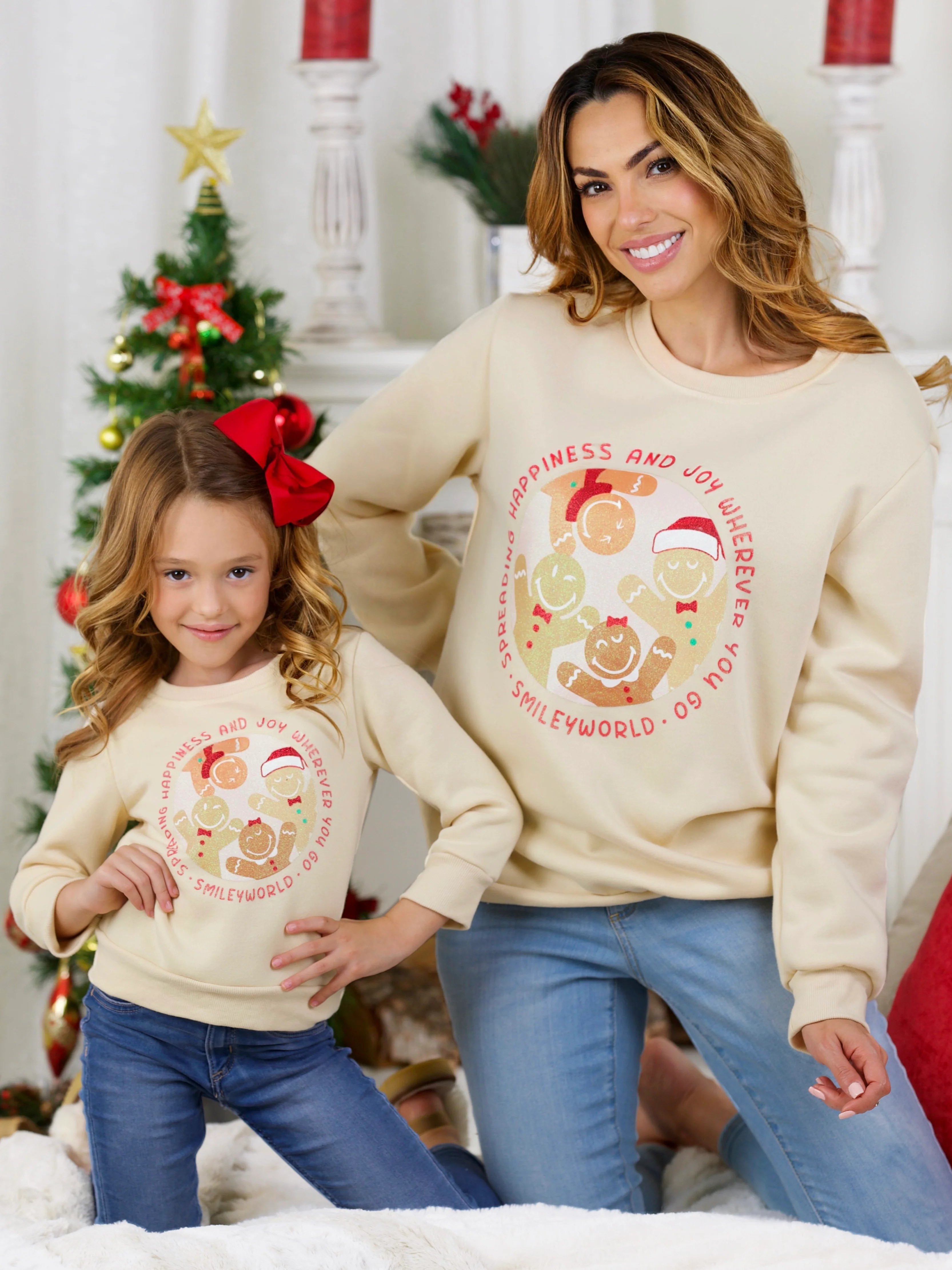 SmileyWorld Mommy and Me Happy Gingerbread Crewneck Sweatshirt - Image 5
