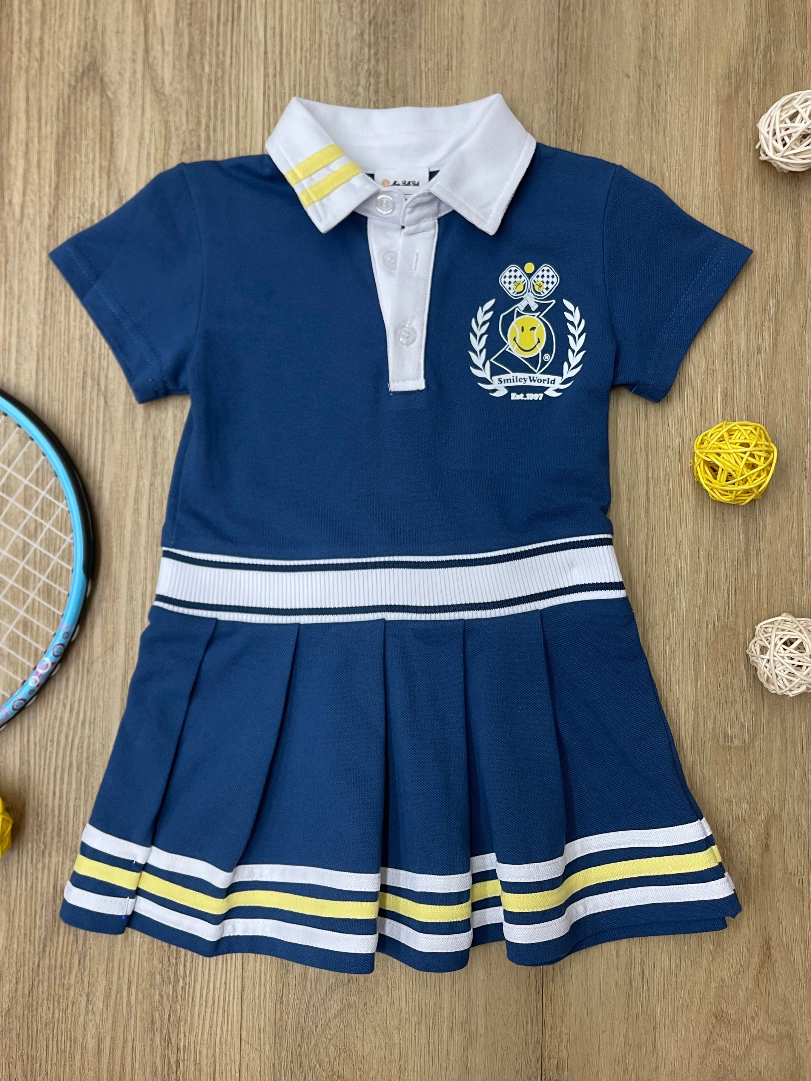 SmileyWorld Navy Prep Pleated Tennis Dress - Image 5