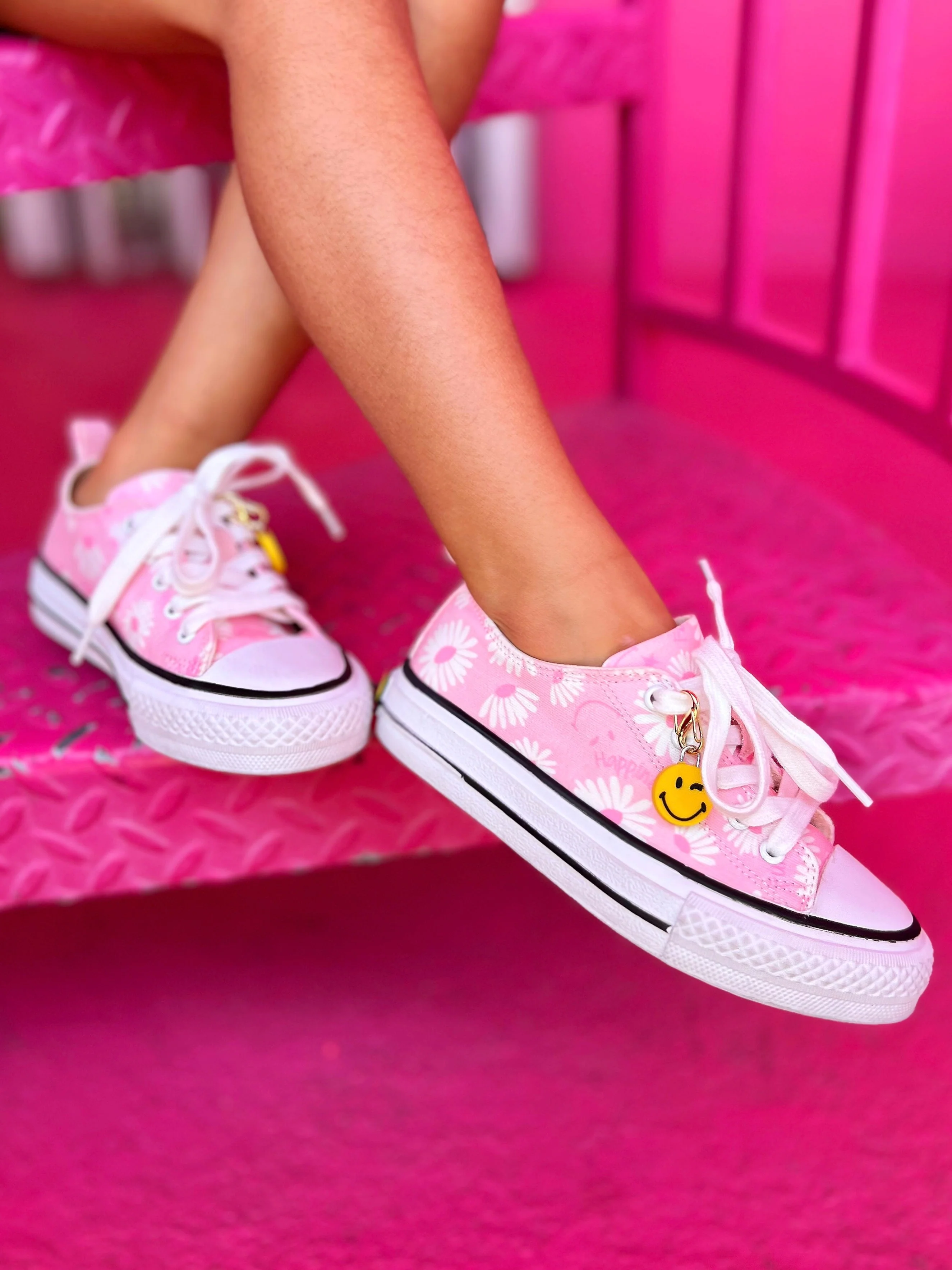 SmileyWorld  Flower Power Pink Canvas Sneakers - Image 3
