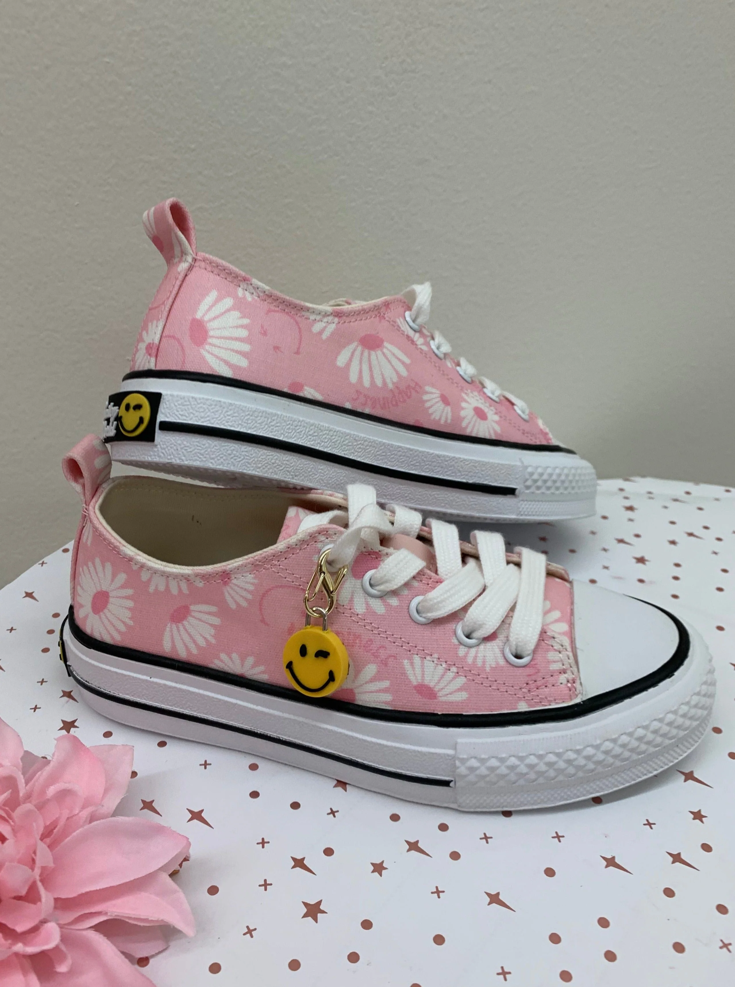 SmileyWorld  Flower Power Pink Canvas Sneakers - Image 5