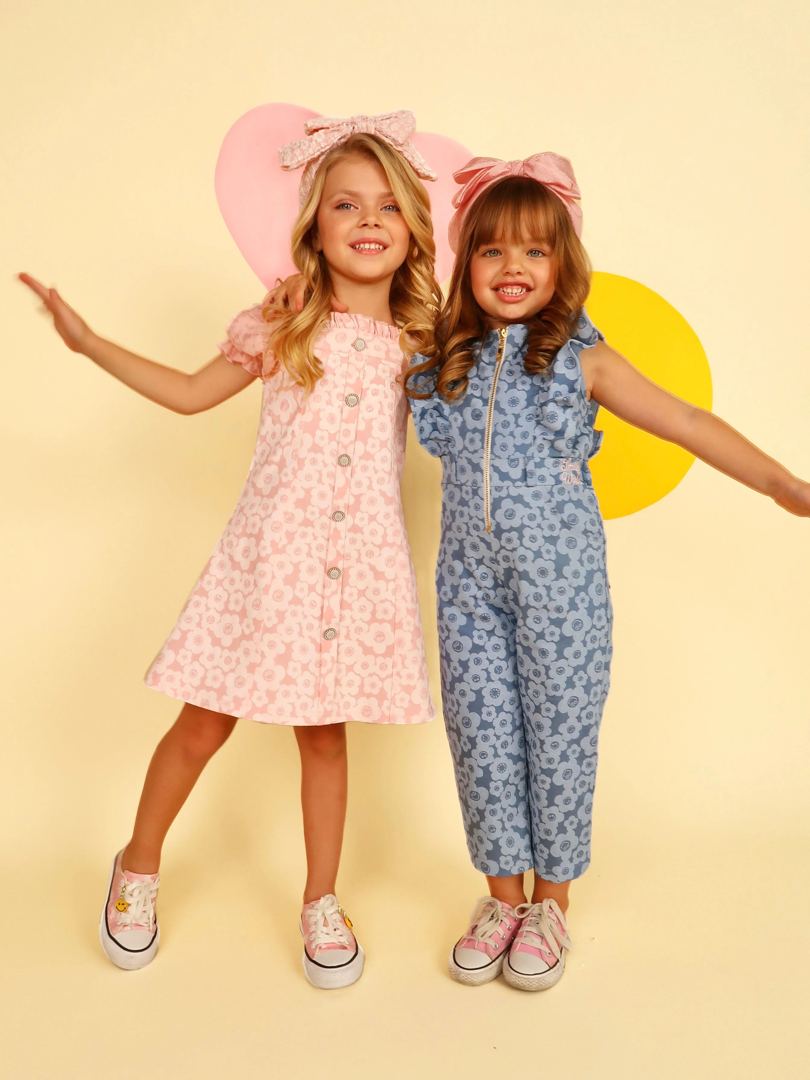 SmileyWorld Flower Power Pink Denim Dress - Image 3