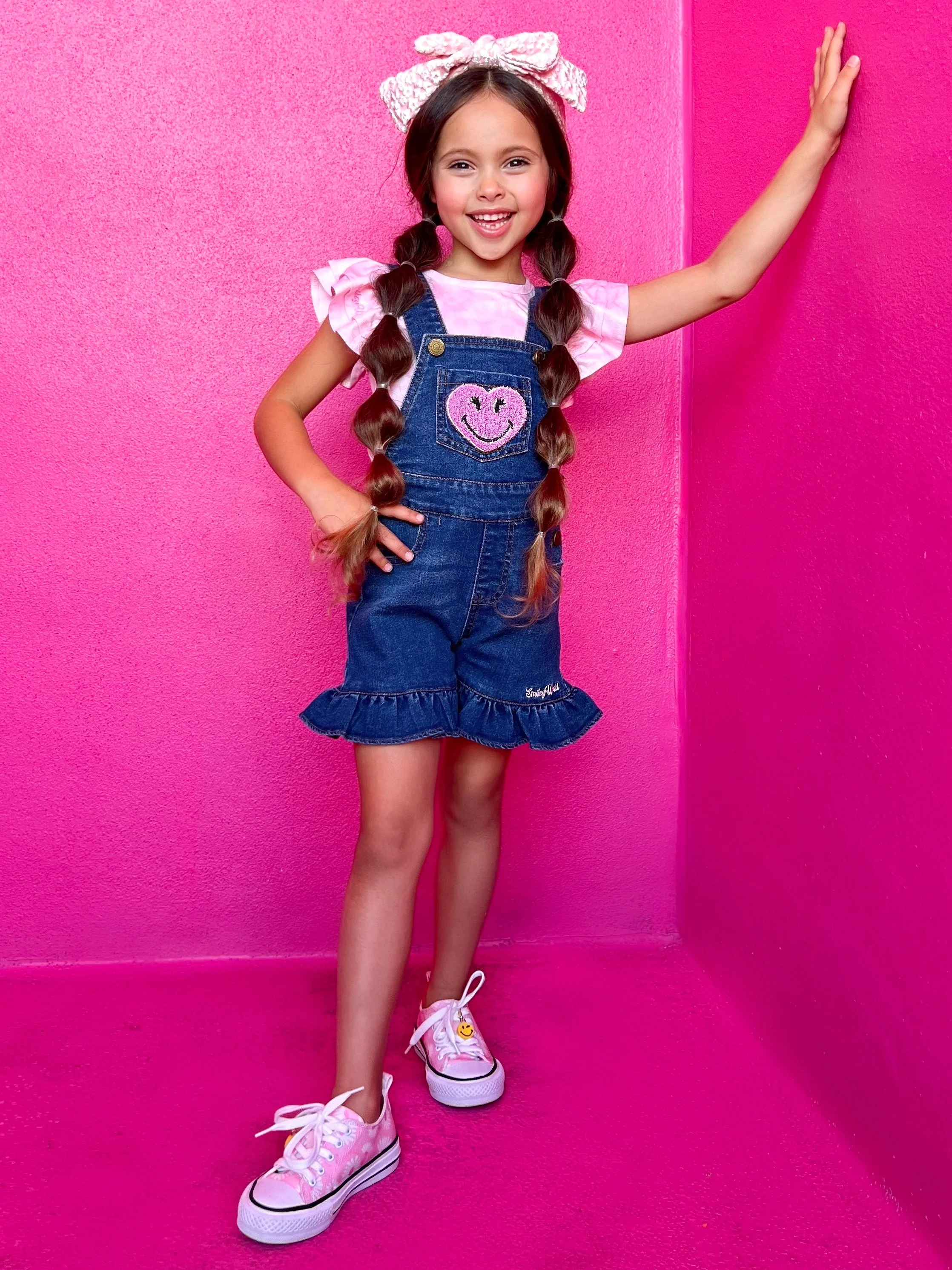 SmileyWorld Happy Heart Top and Denim Overall Set - Image 6