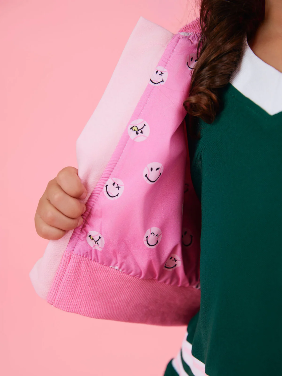 SmileyWorld Pink Sporty Bomber Jacket - Image 3