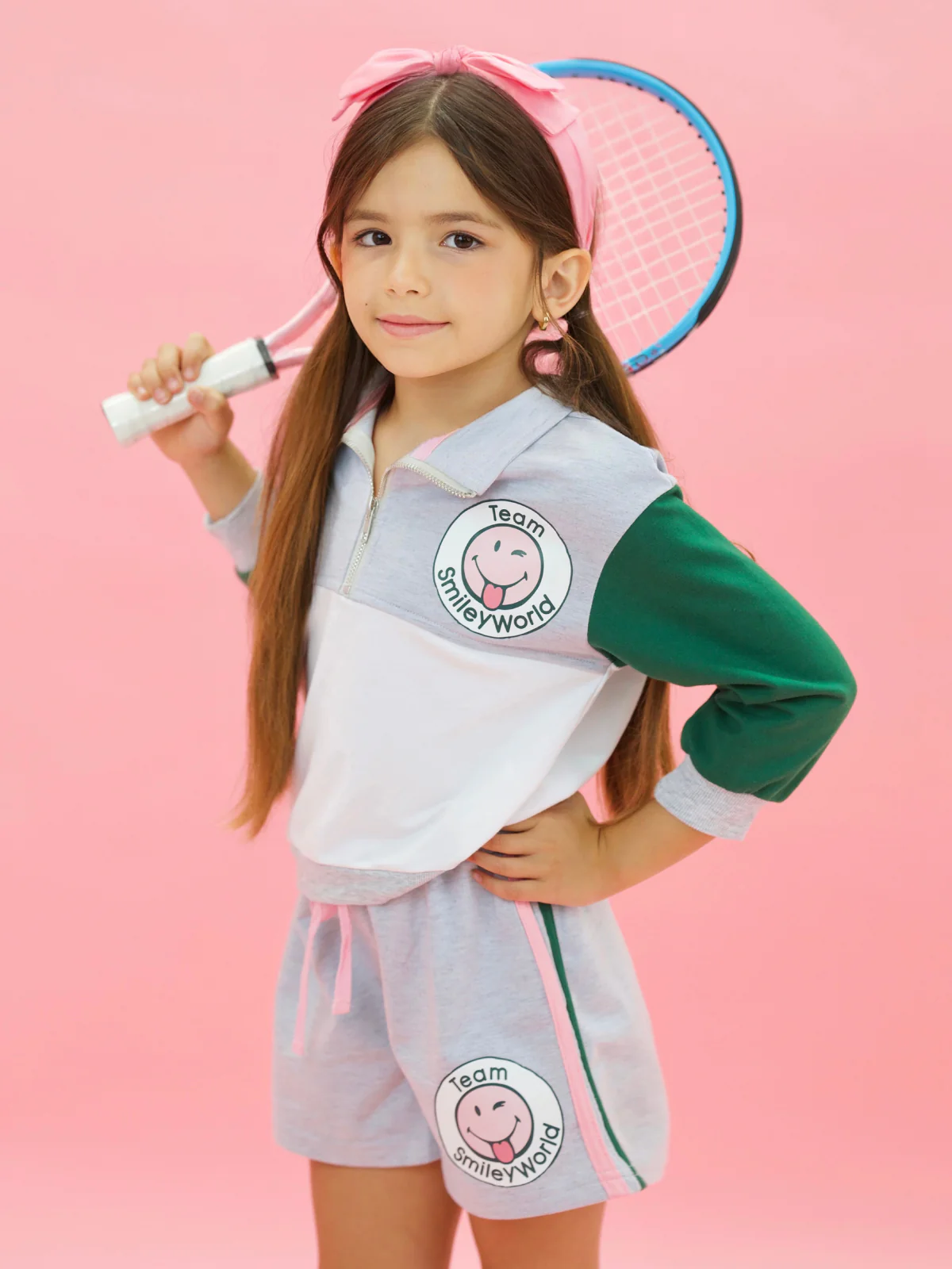 SmileyWorld Team Spirit Zip-Up Pullover and Athletic Short Set - Image 4