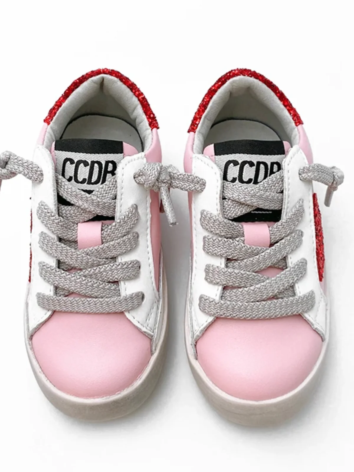 Retro Red Glitter Star Sneakers by Liv and Mia - Image 4