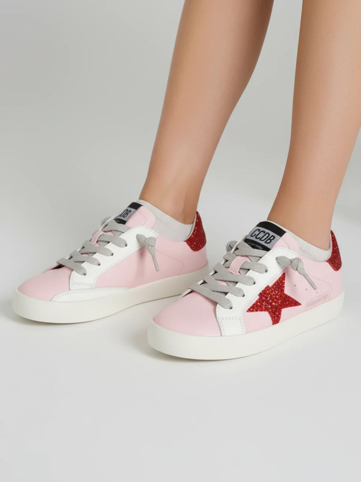 Retro Red Glitter Star Sneakers by Liv and Mia - Image 6