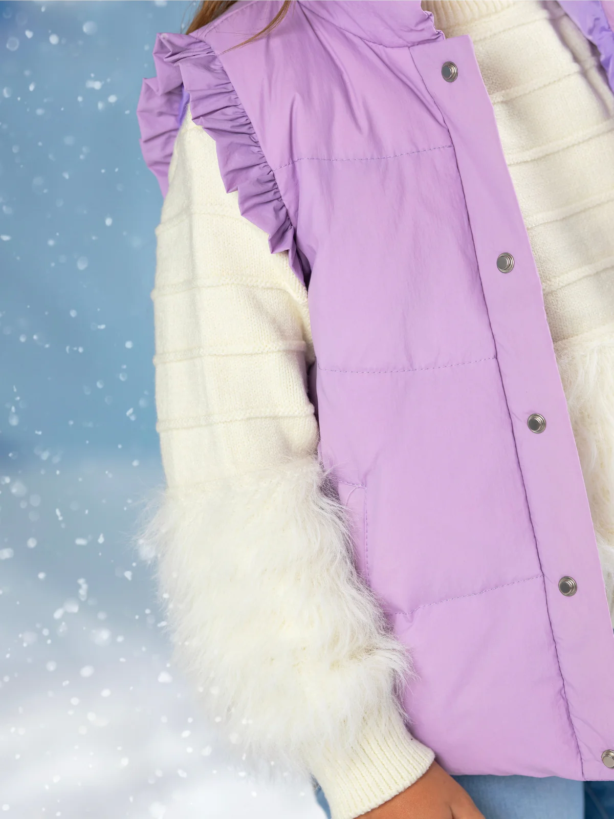 Snow Angel Luxe Fuzzy Knit Sweater - Image 3