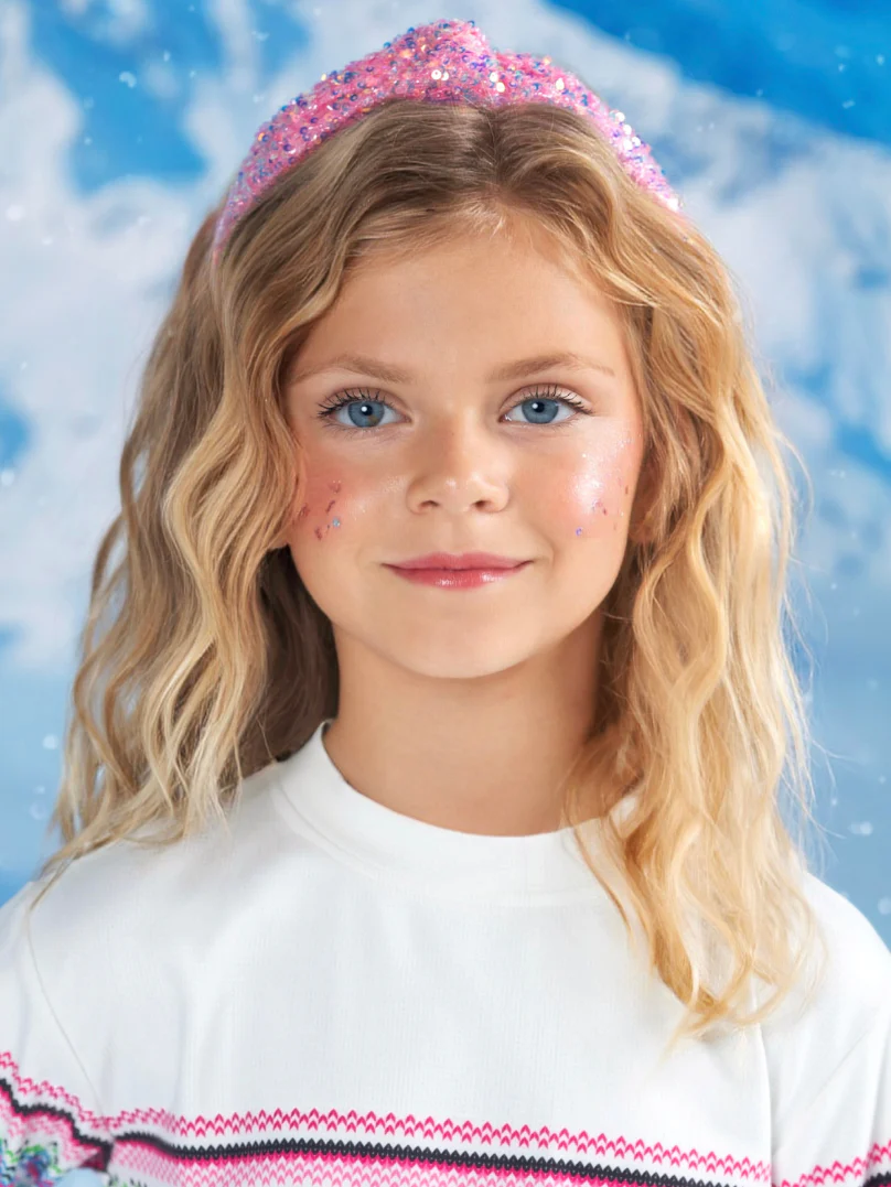 Snowberry Sparkle Pink Sequin Headband - Image 2