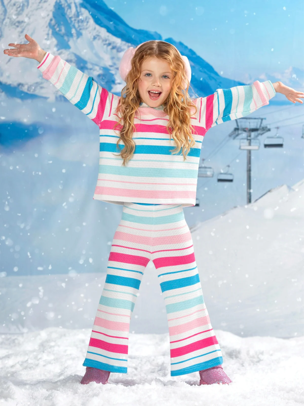 Snowbound Striped Hoodie and Pant Set - Image 3
