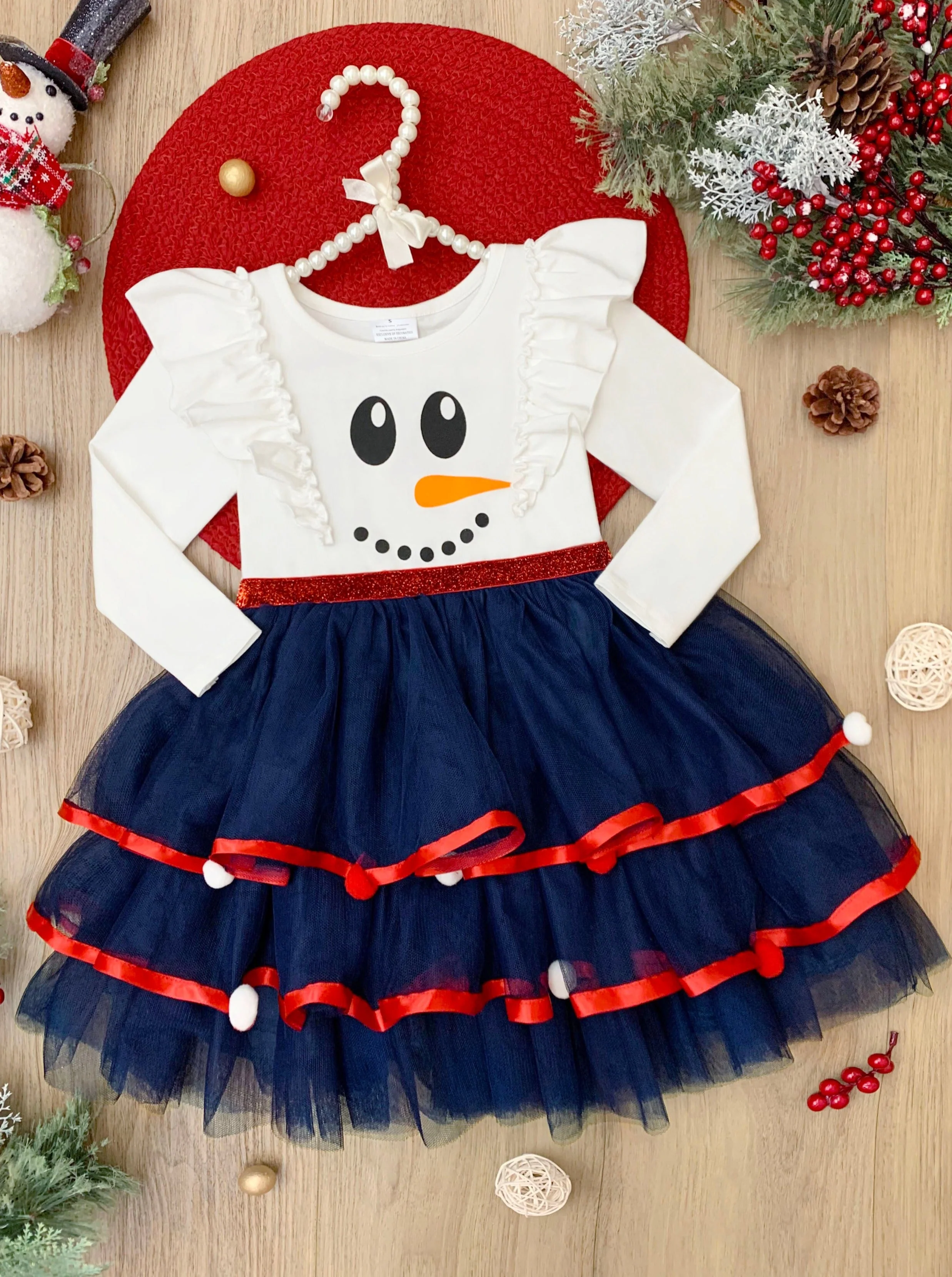 Frosty Fashion Snowman Ruffle Tutu Dress - Image 2