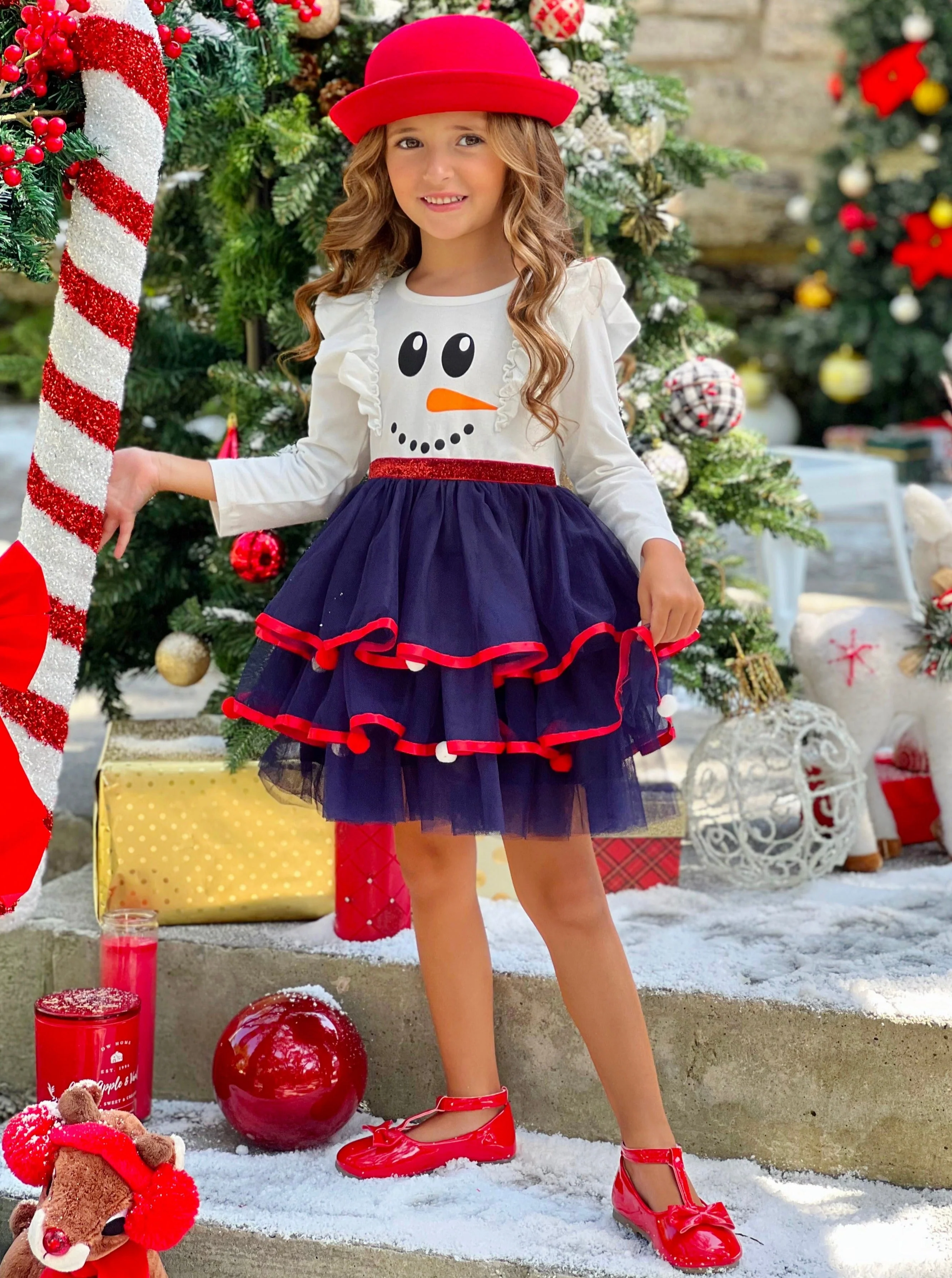 Frosty Fashion Snowman Ruffle Tutu Dress - Image 3