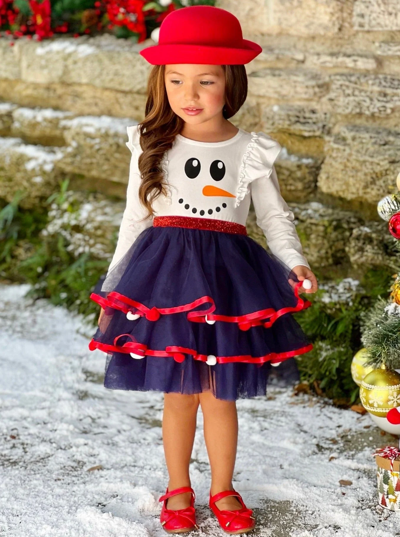 Frosty Fashion Snowman Ruffle Tutu Dress - Image 5
