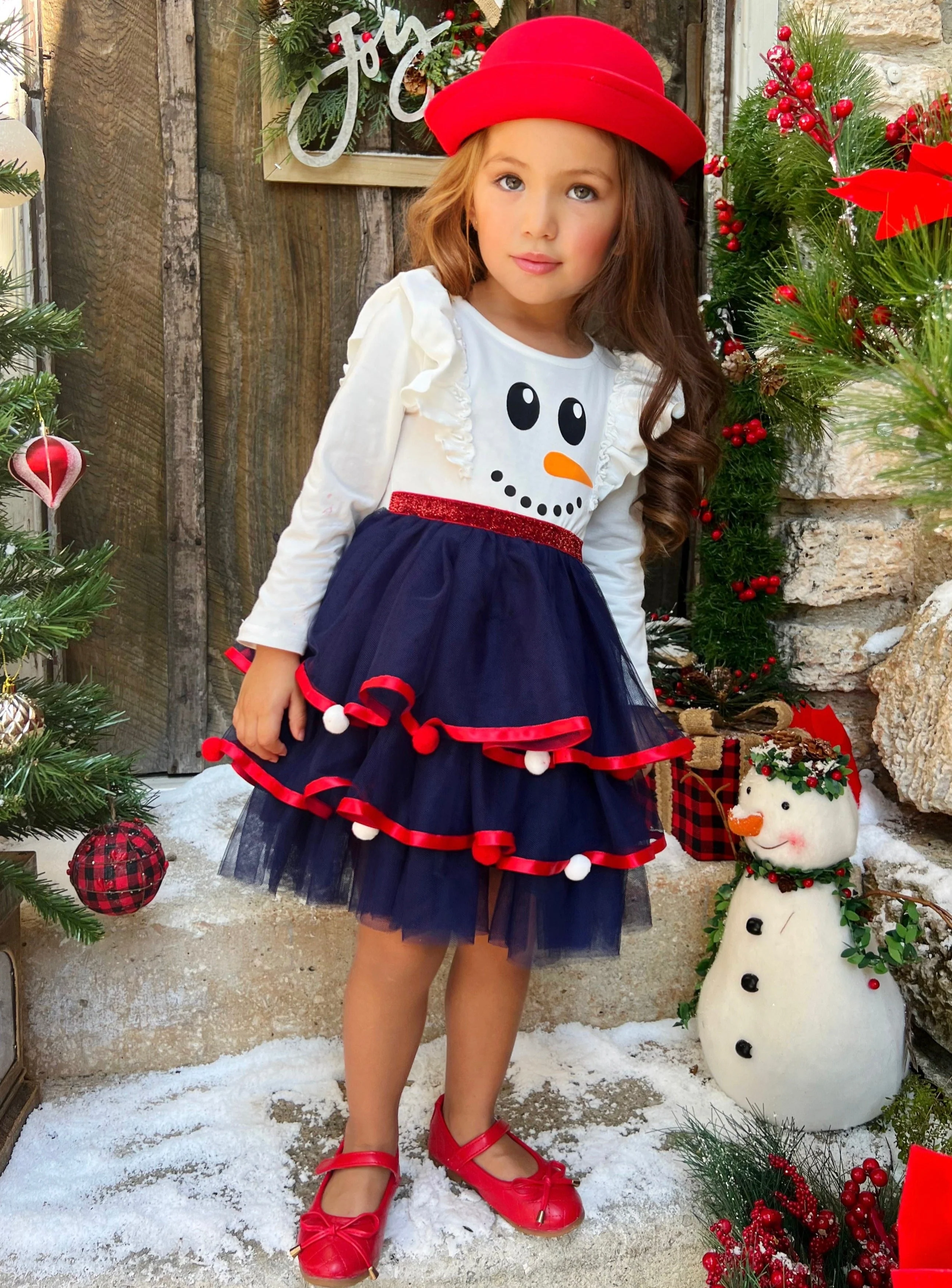 Frosty Fashion Snowman Ruffle Tutu Dress - Image 6
