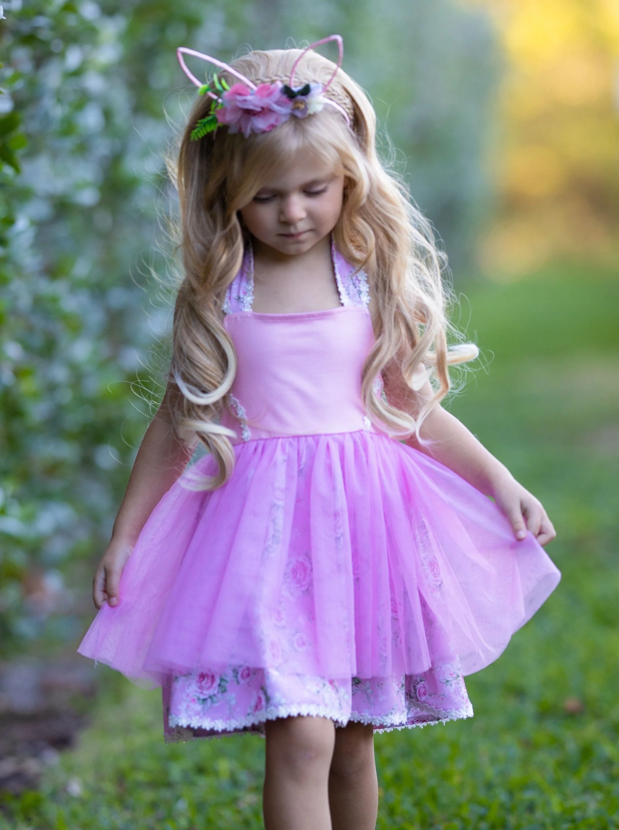 Snuggle Bunny Embroidered Tulle Overlay Dress - Image 4