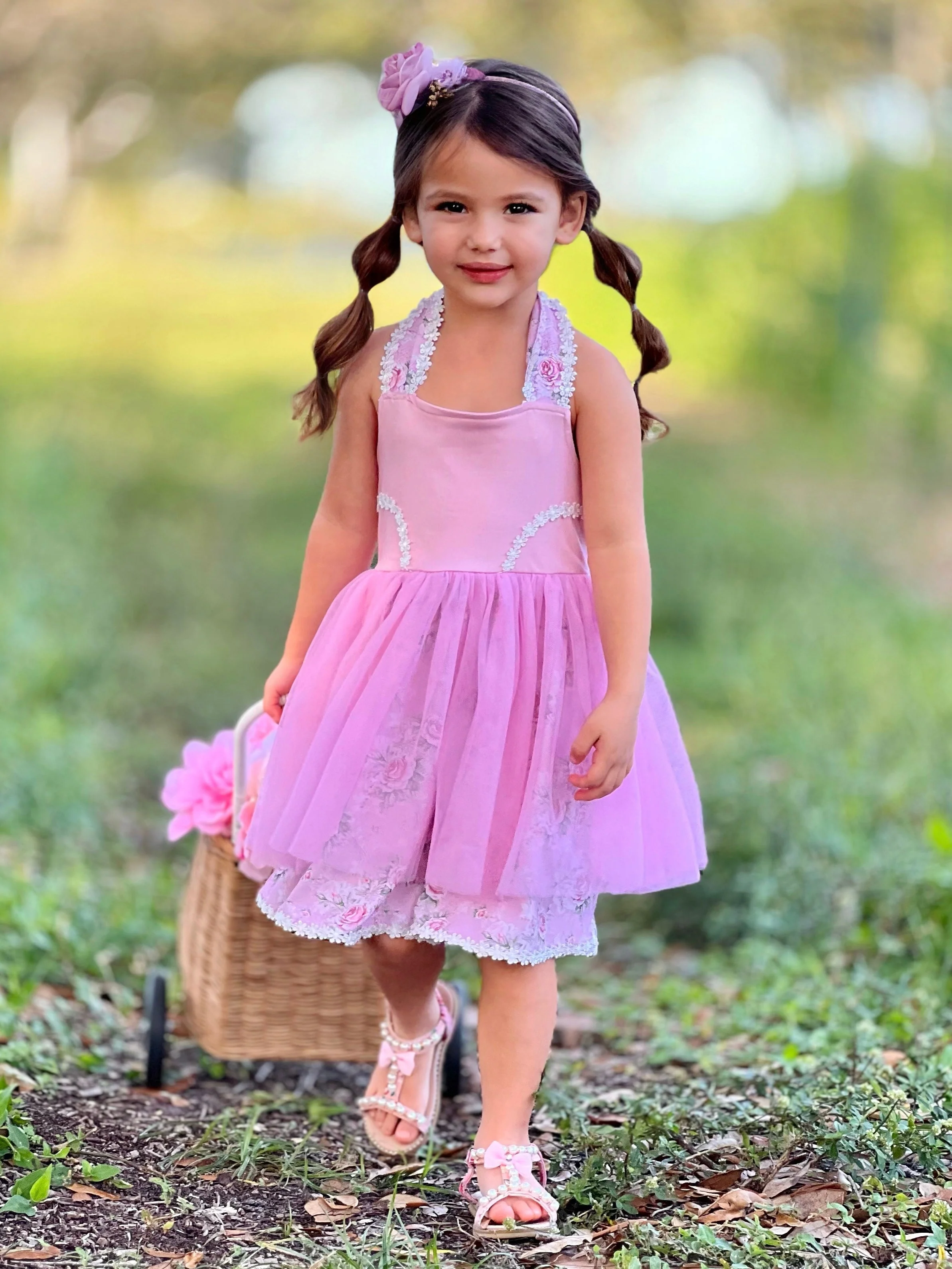 Snuggle Bunny Embroidered Tulle Overlay Dress - Image 6