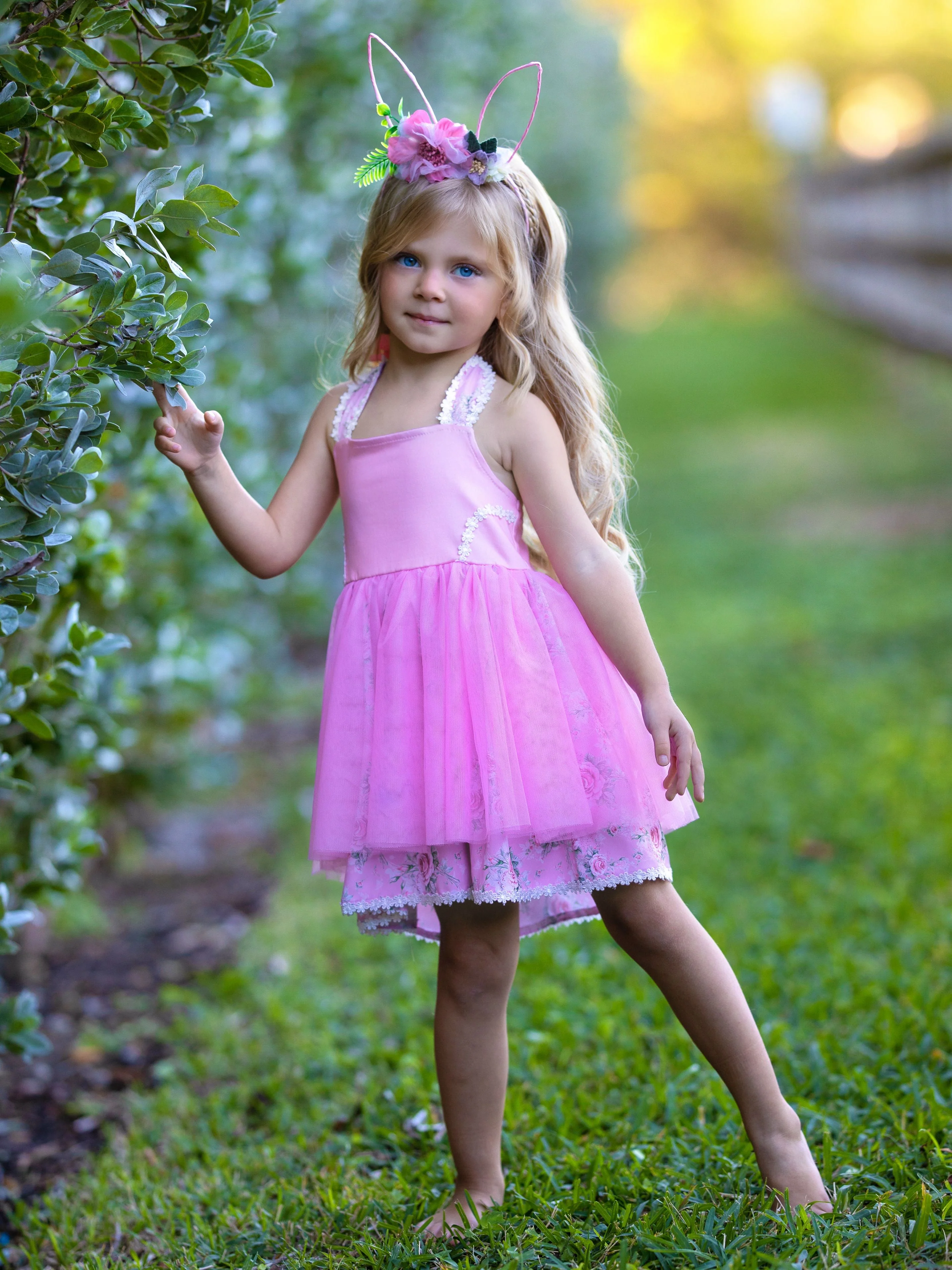 Snuggle Bunny Embroidered Tulle Overlay Dress - Image 8