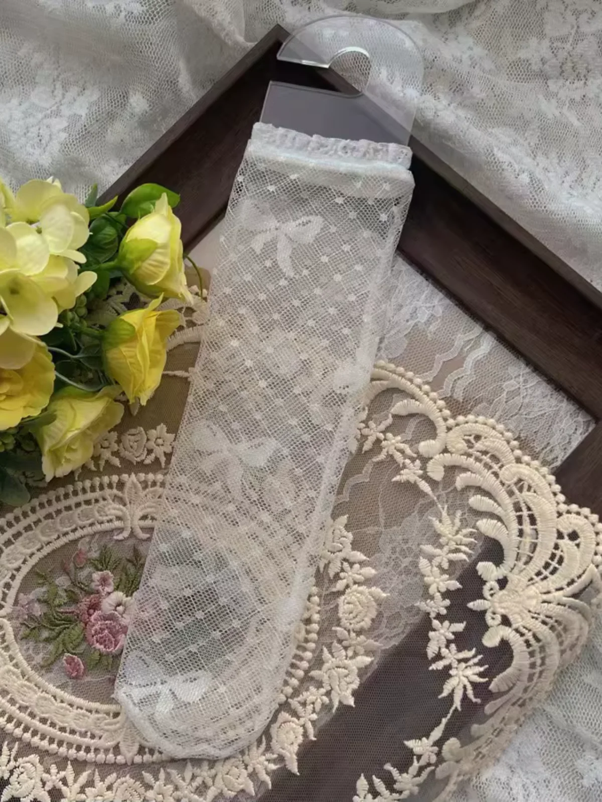 Princess Lace Bow Mesh Socks - Image 4