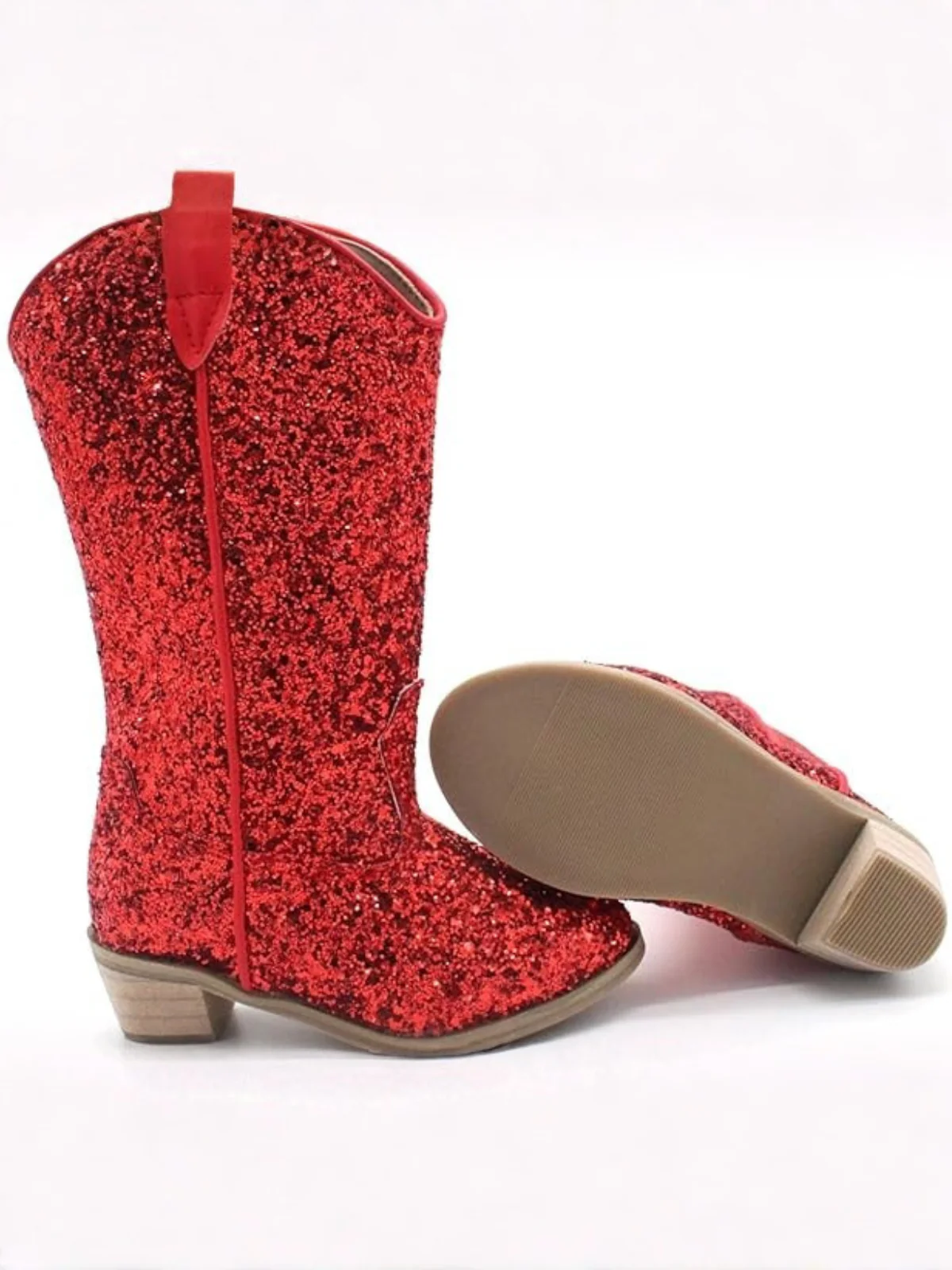 Sparkle and Shine Red Cowboy Boots by Liv and Mia - Image 3