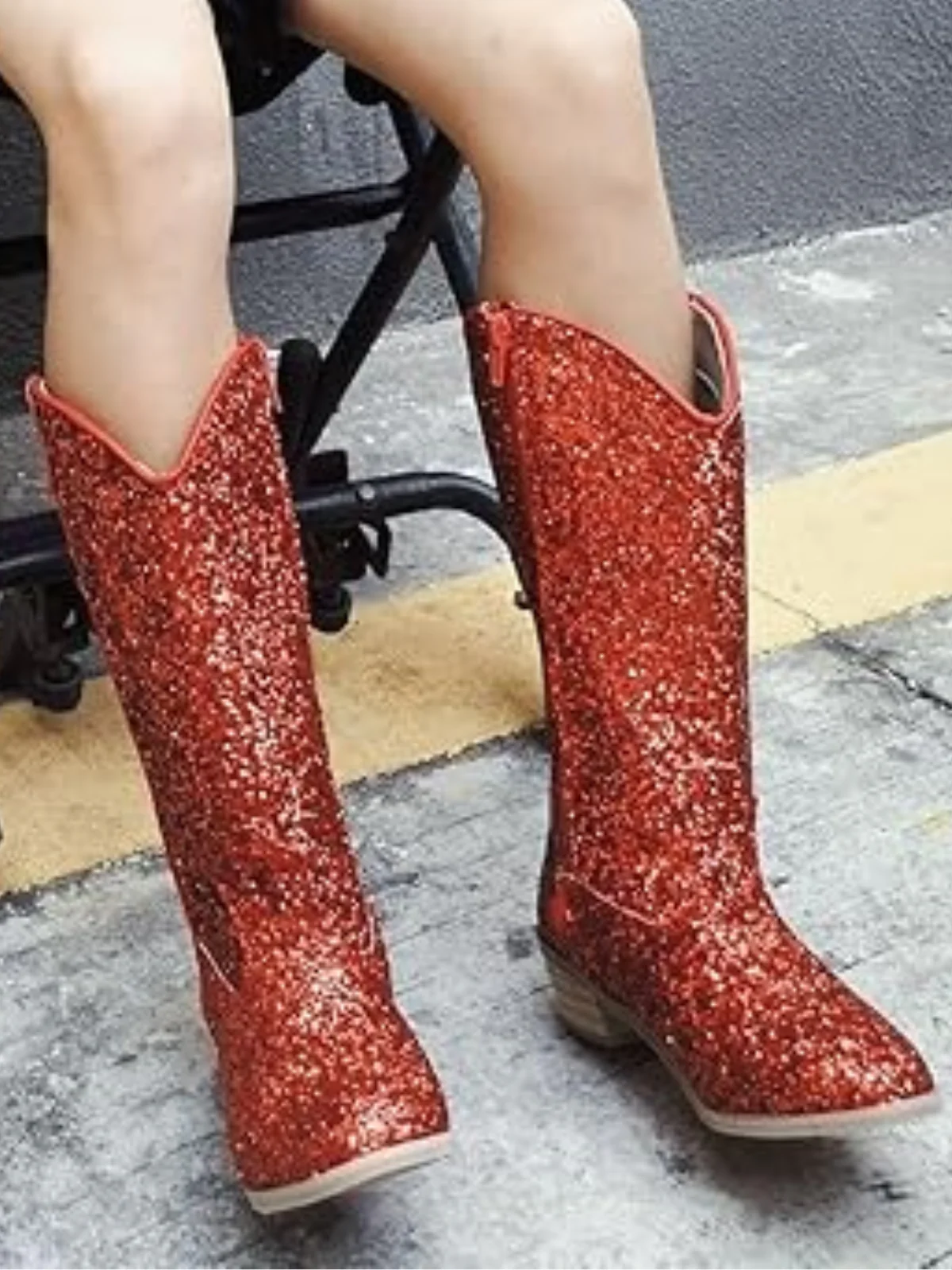 Sparkle and Shine Red Cowboy Boots by Liv and Mia - Image 6