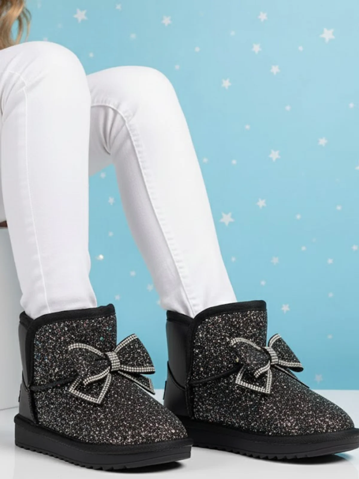 Sparkle Bow Glitter Boots - Image 2