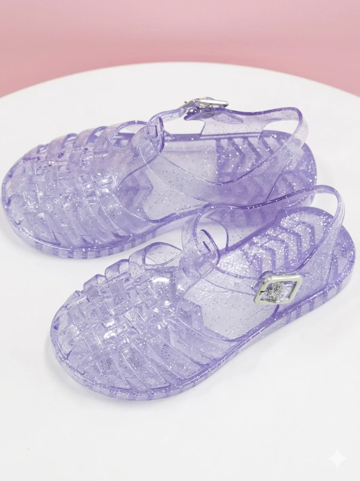 Sparkle Splash Glitter Jelly Buckle Sandal - Image 3