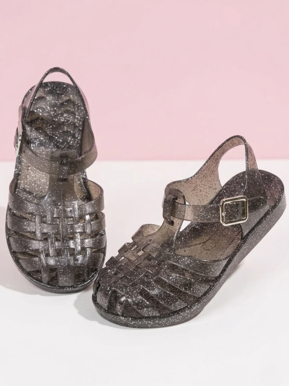 Sparkle Splash Glitter Jelly Buckle Sandal - Image 5