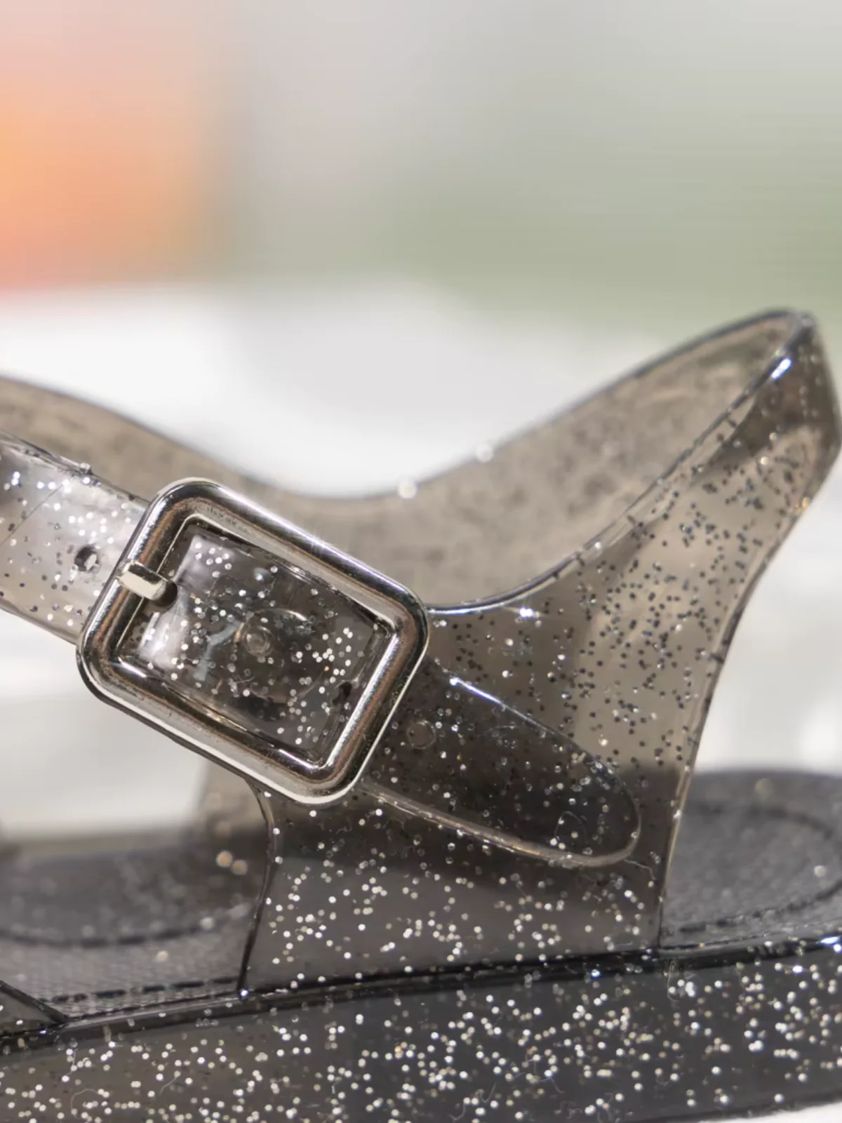 Sparkle Splash Glitter Jelly Buckle Sandal - Image 6