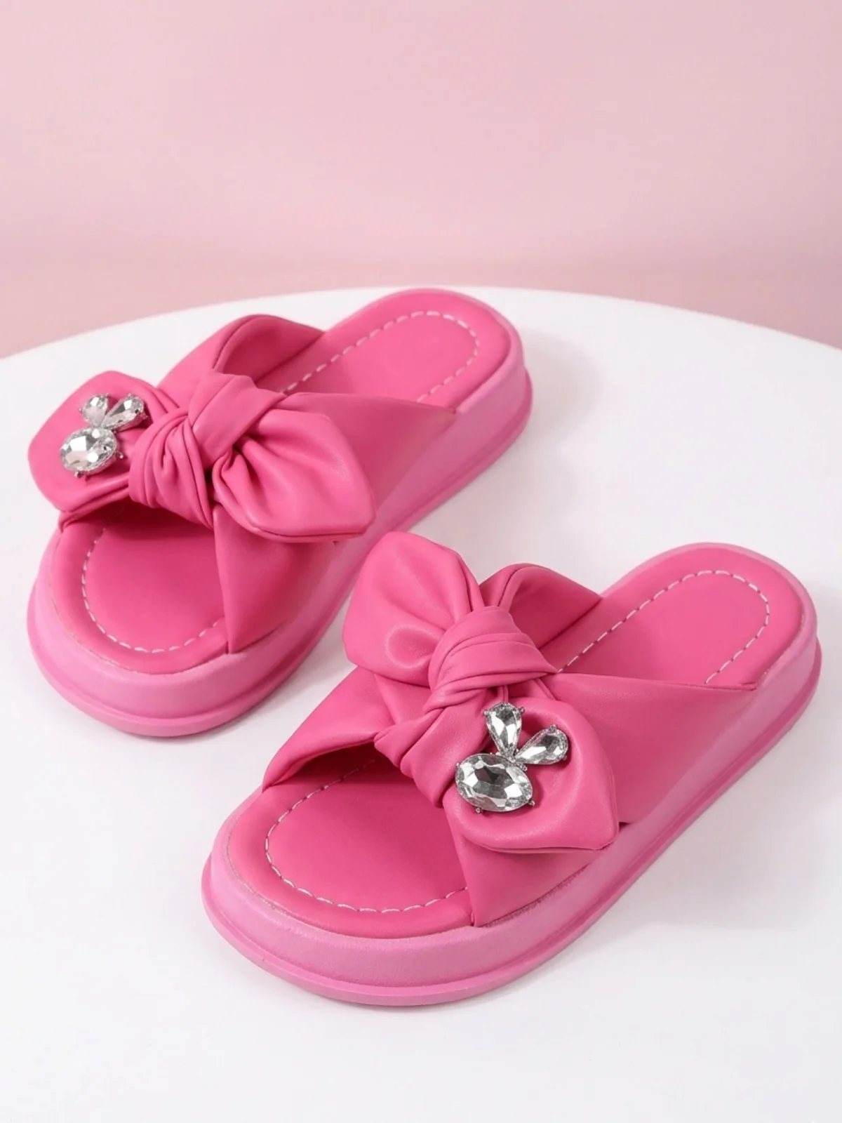 Sparkle & Shine Rhinestone Bow Sandals - Image 3