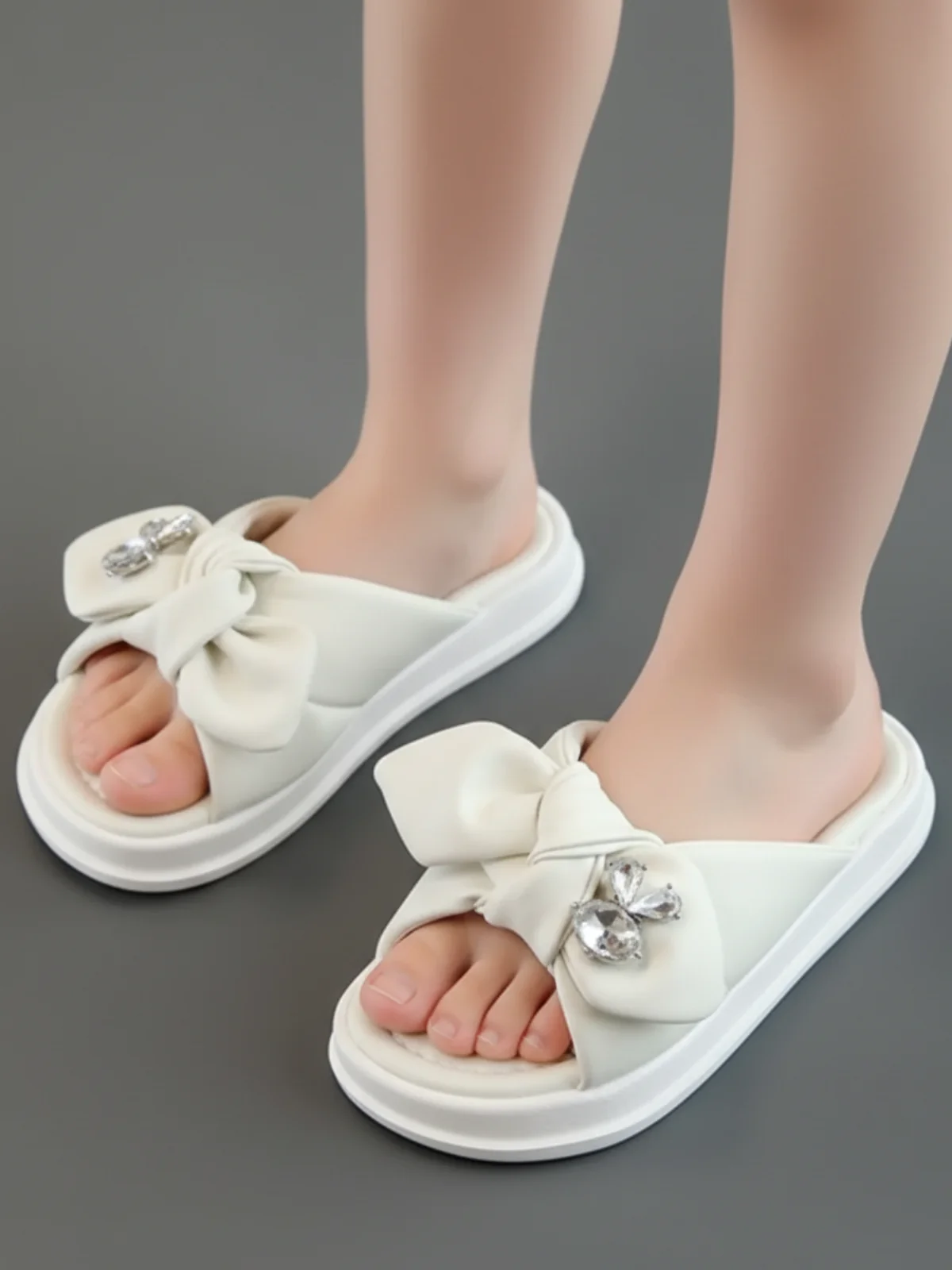 Sparkle & Shine Rhinestone Bow Sandals - Image 4