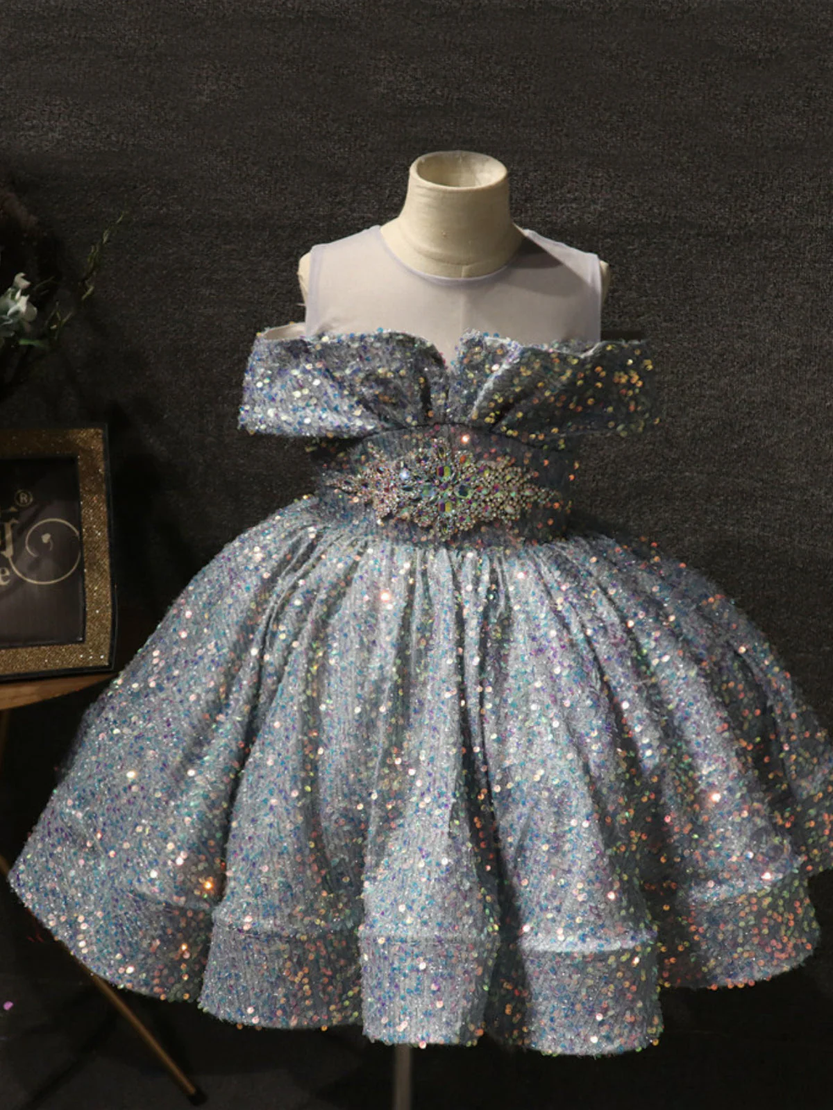 Sparkling Diamond Sequin Special Occasion Dress - Image 2