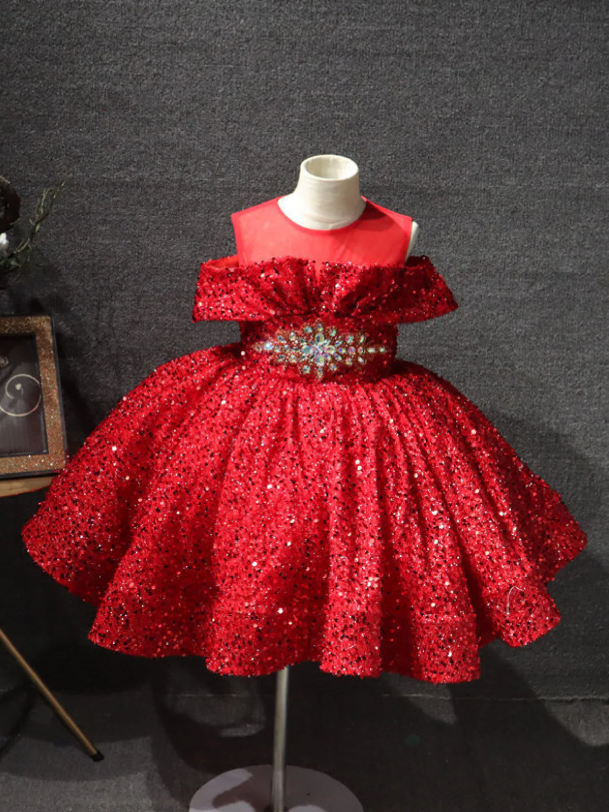 Sparkling Diamond Sequin Special Occasion Dress - Image 3