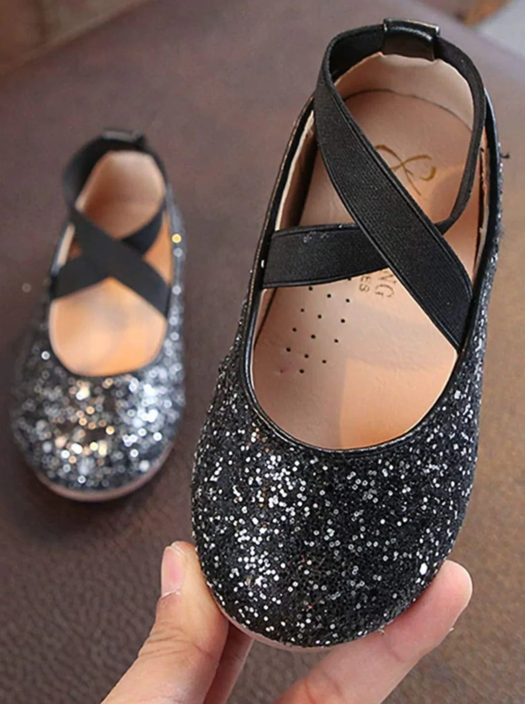 Sparkly Glitter Ballet Flats By Liv and Mia - Image 2