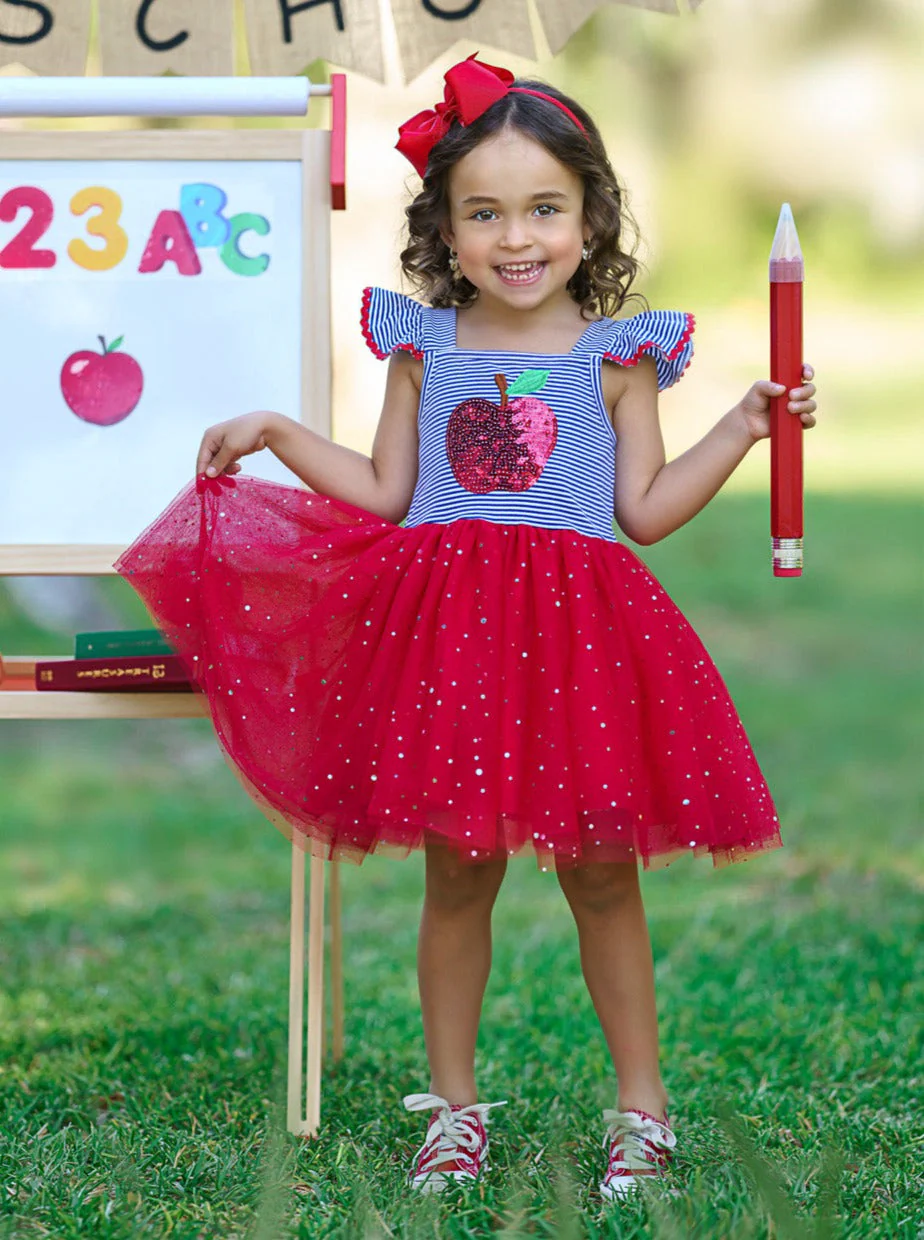 A+ Attire Apple Sparkle Tutu Dress - Image 3