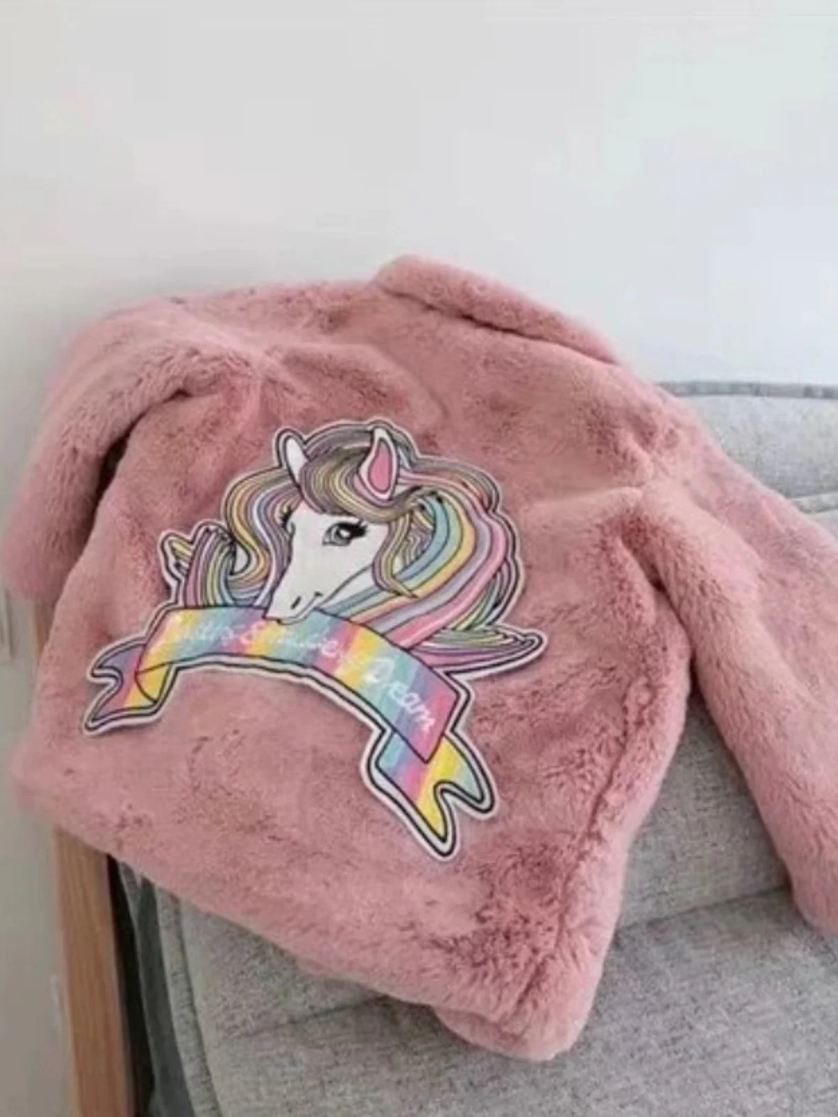 Sprinkle Magic Faux Fur Unicorn Winter Coat - Image 2