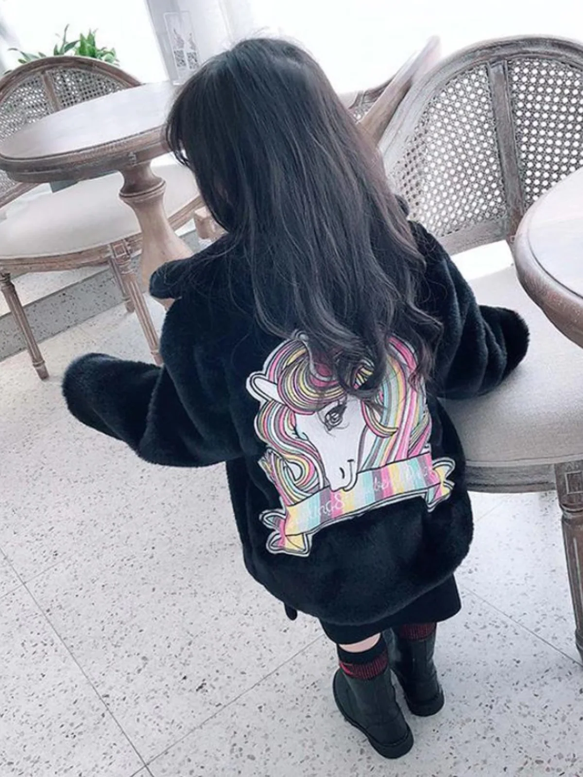 Sprinkle Magic Faux Fur Unicorn Winter Coat - Image 4