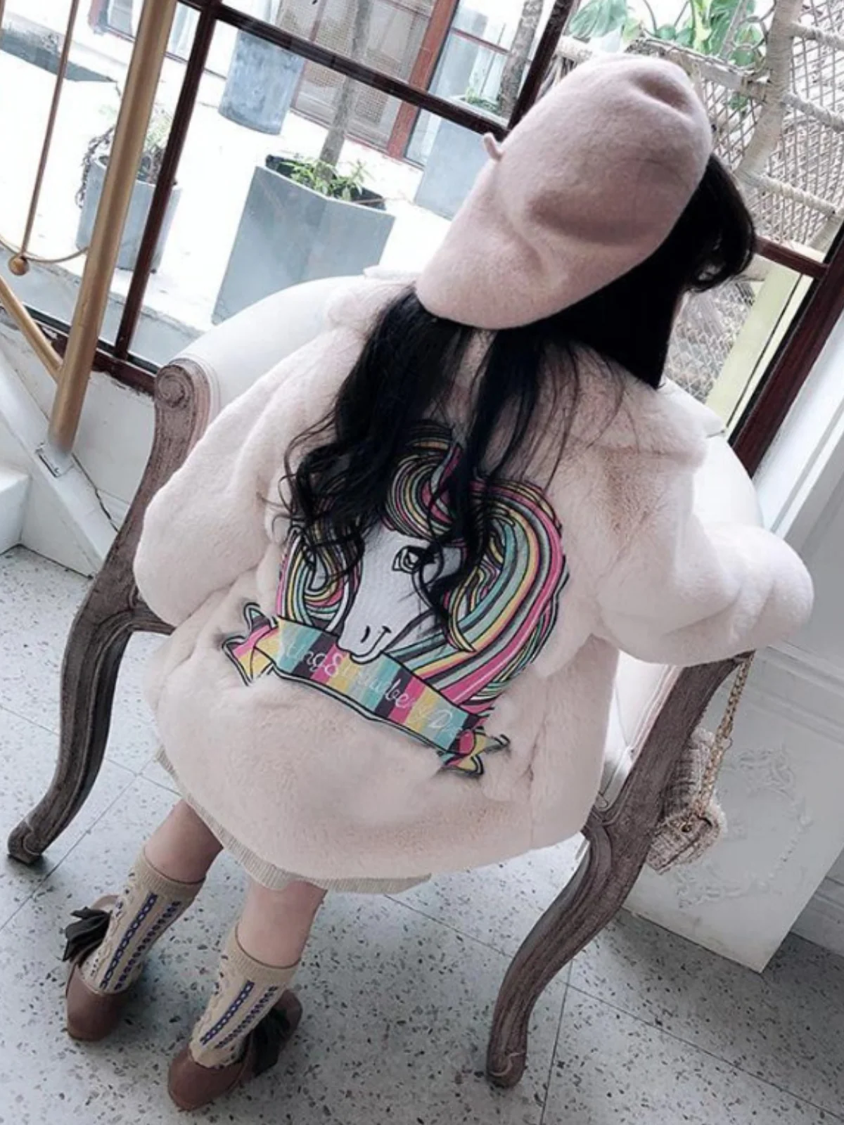 Sprinkle Magic Faux Fur Unicorn Winter Coat - Image 6