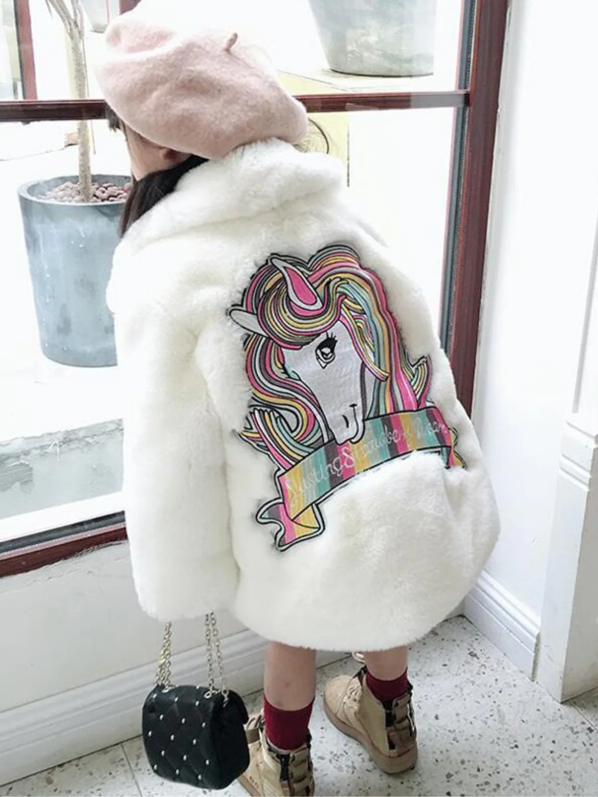 Sprinkle Magic Faux Fur Unicorn Winter Coat - Image 7