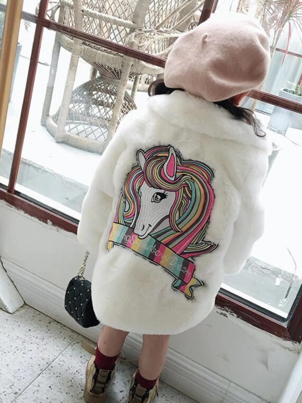 Sprinkle Magic Faux Fur Unicorn Winter Coat - Image 8