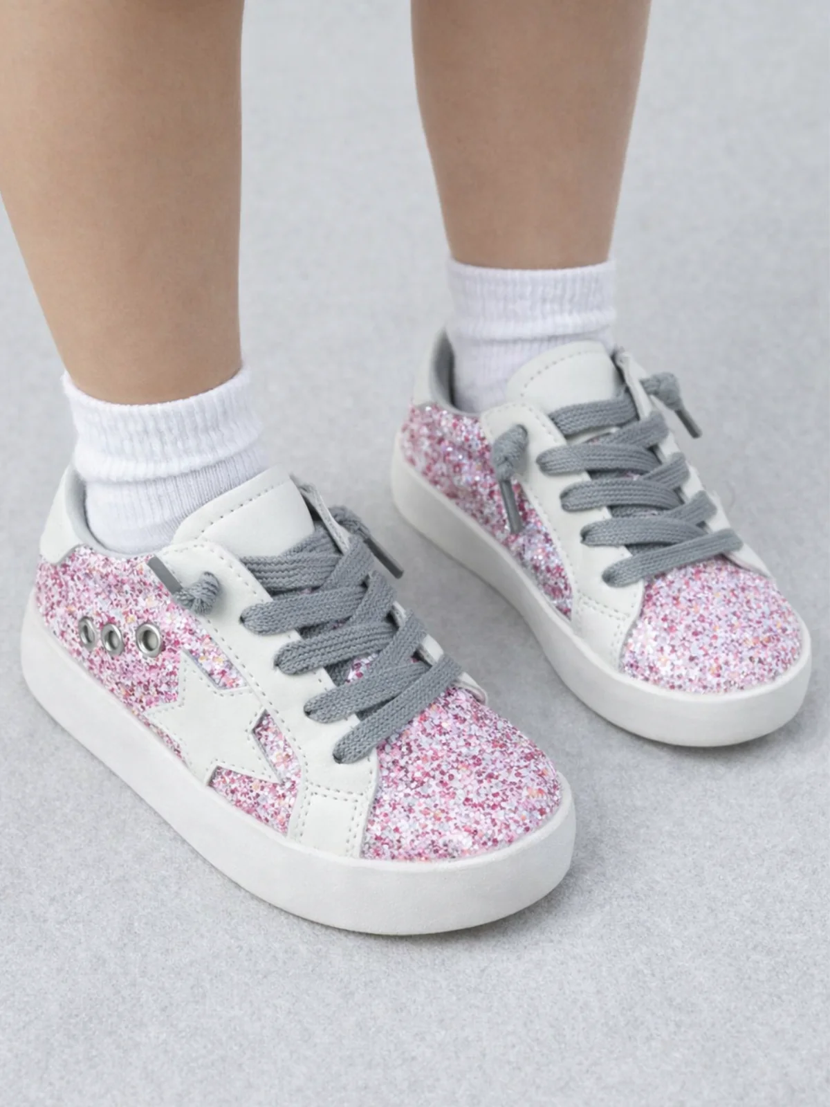 Dazzling Steps Pink Glitter Sneakers by Liv and Mia - Image 2