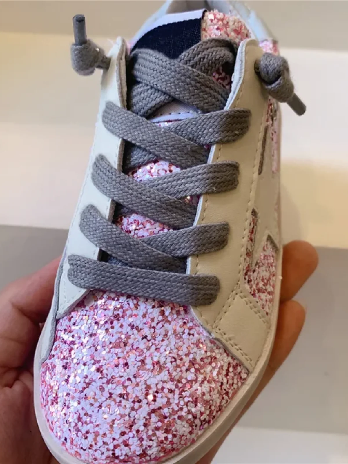 Dazzling Steps Pink Glitter Sneakers by Liv and Mia - Image 3