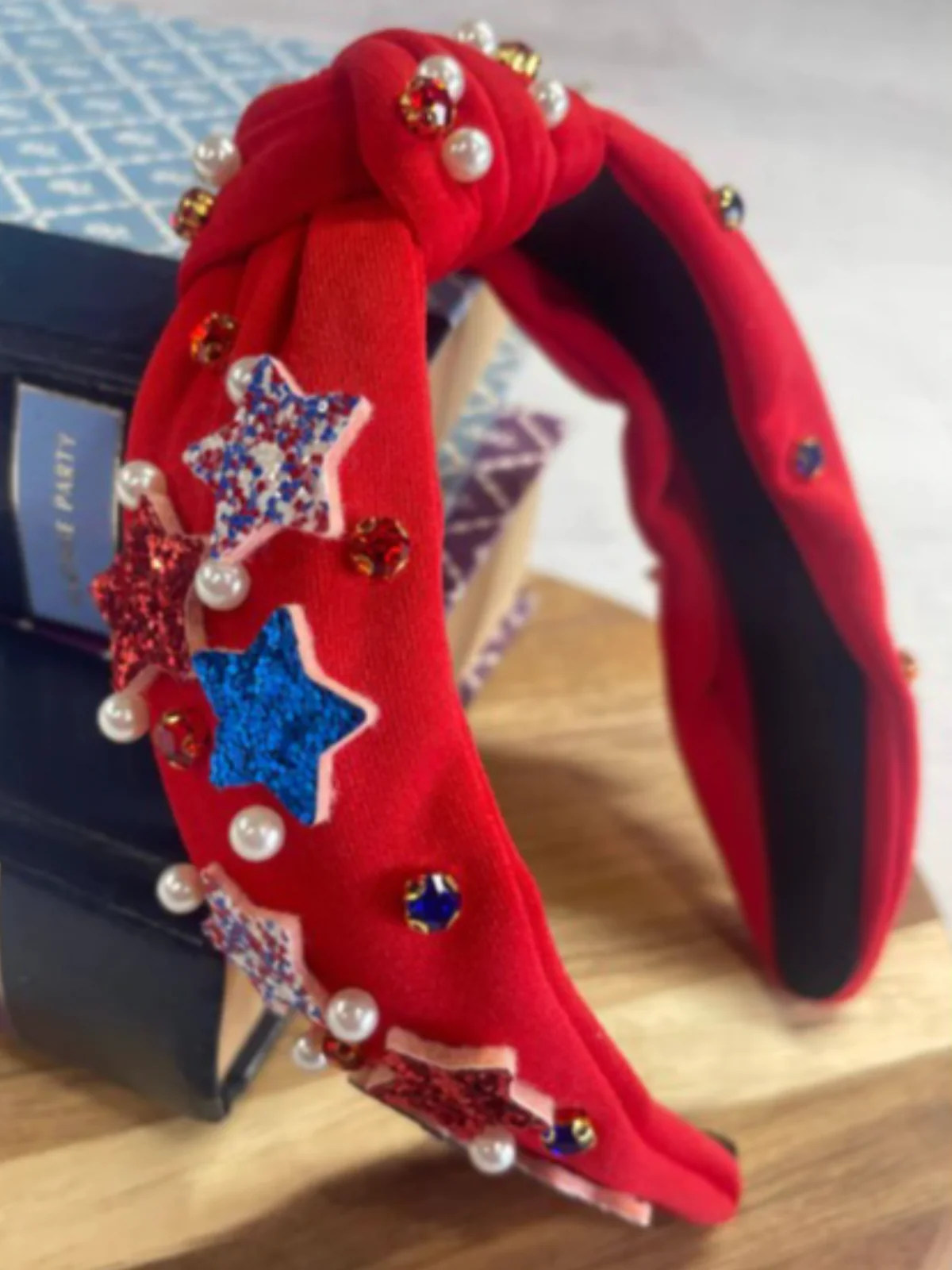 Stars & Sparkle Patriotic Embellished Headband - Image 4
