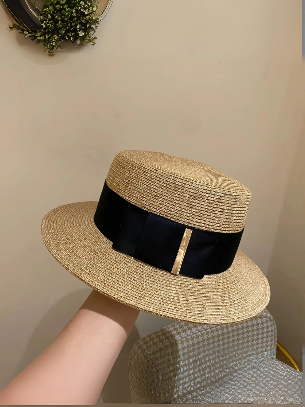 Make Statement Ribbon Beach Black Hat - Image 2
