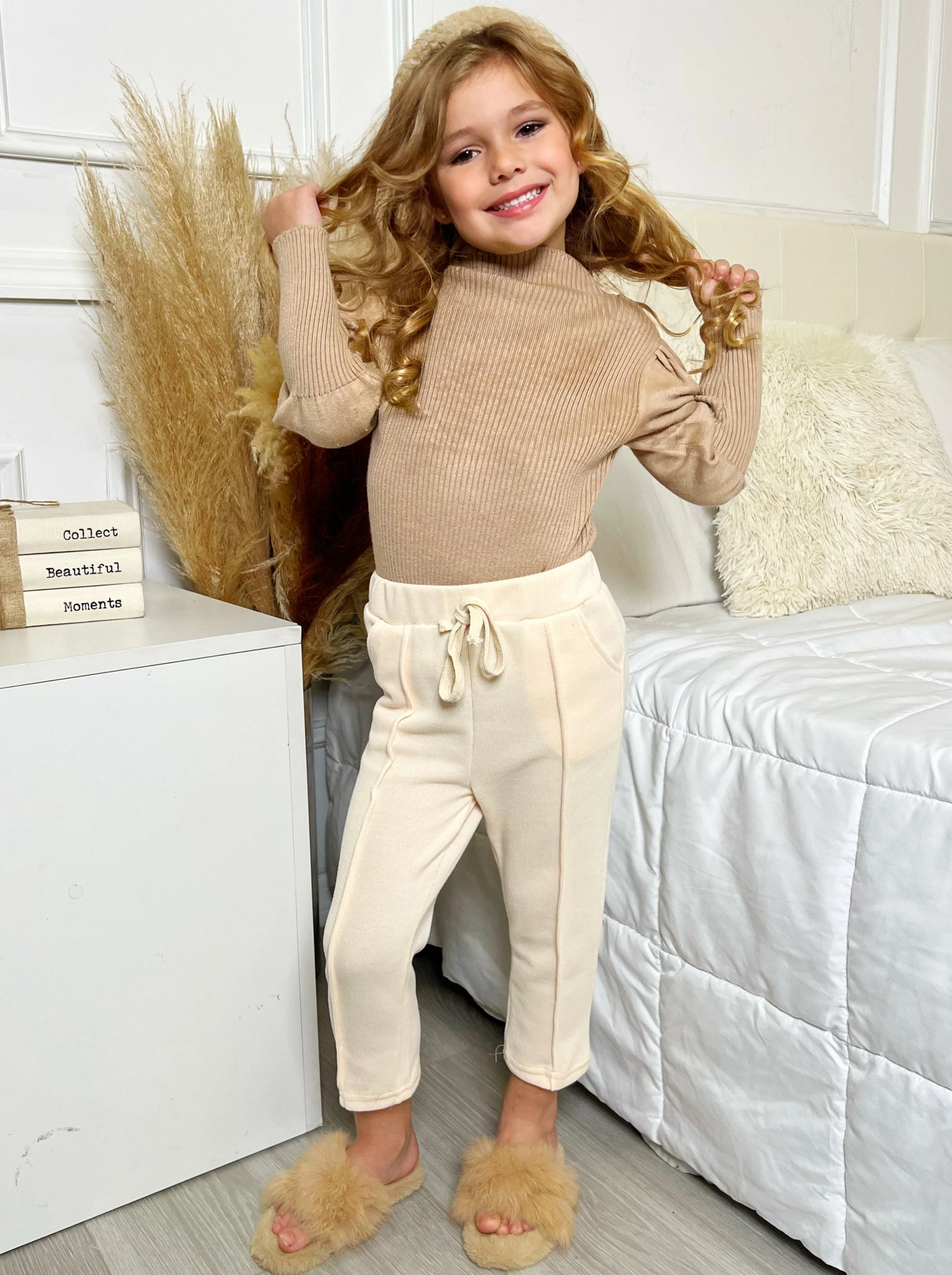Staying In Today Beige Drawstring Sweatpants - Image 5