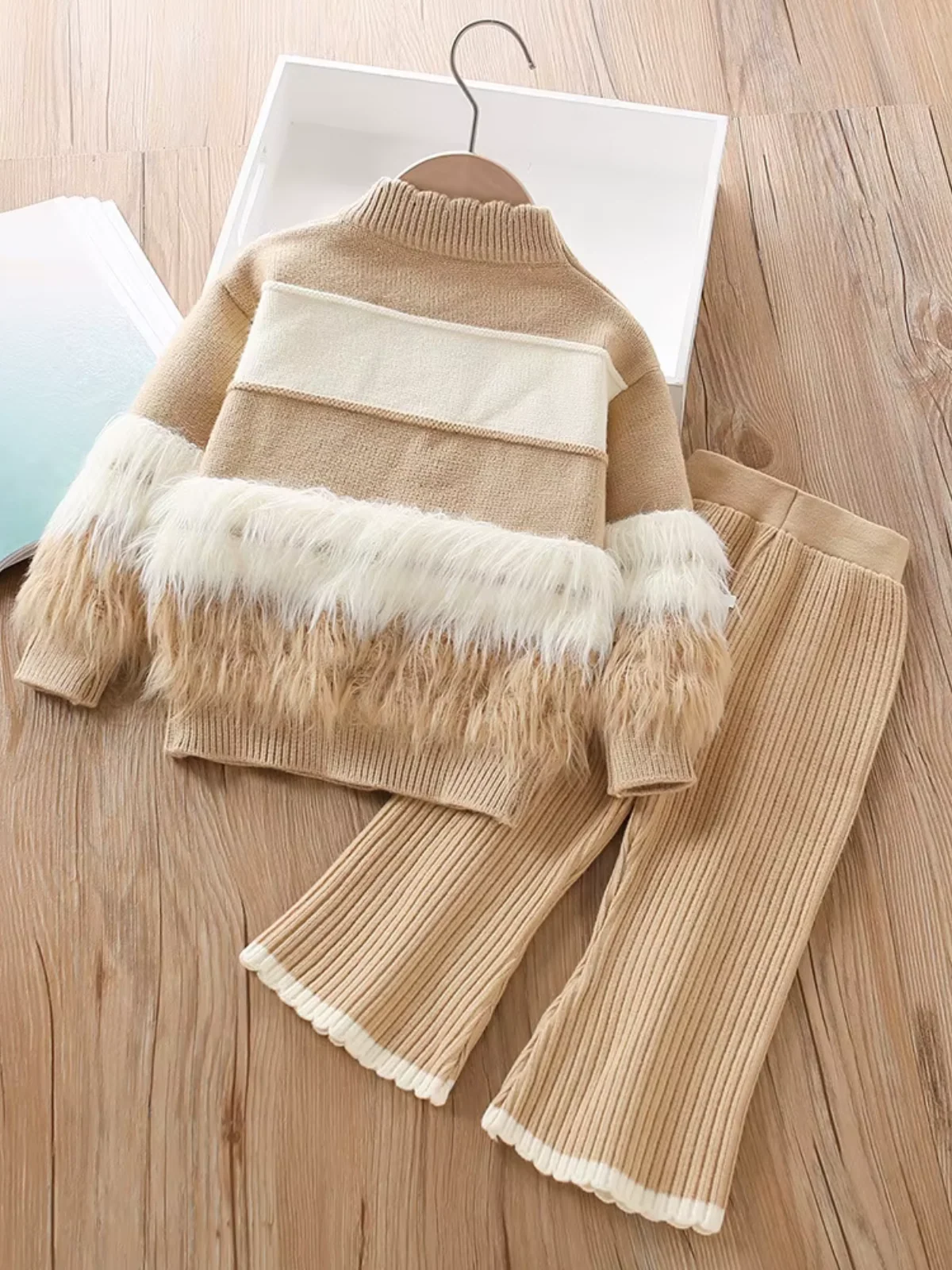 Striped Cozy Knit Sweater and Flare Pant Set - Image 3