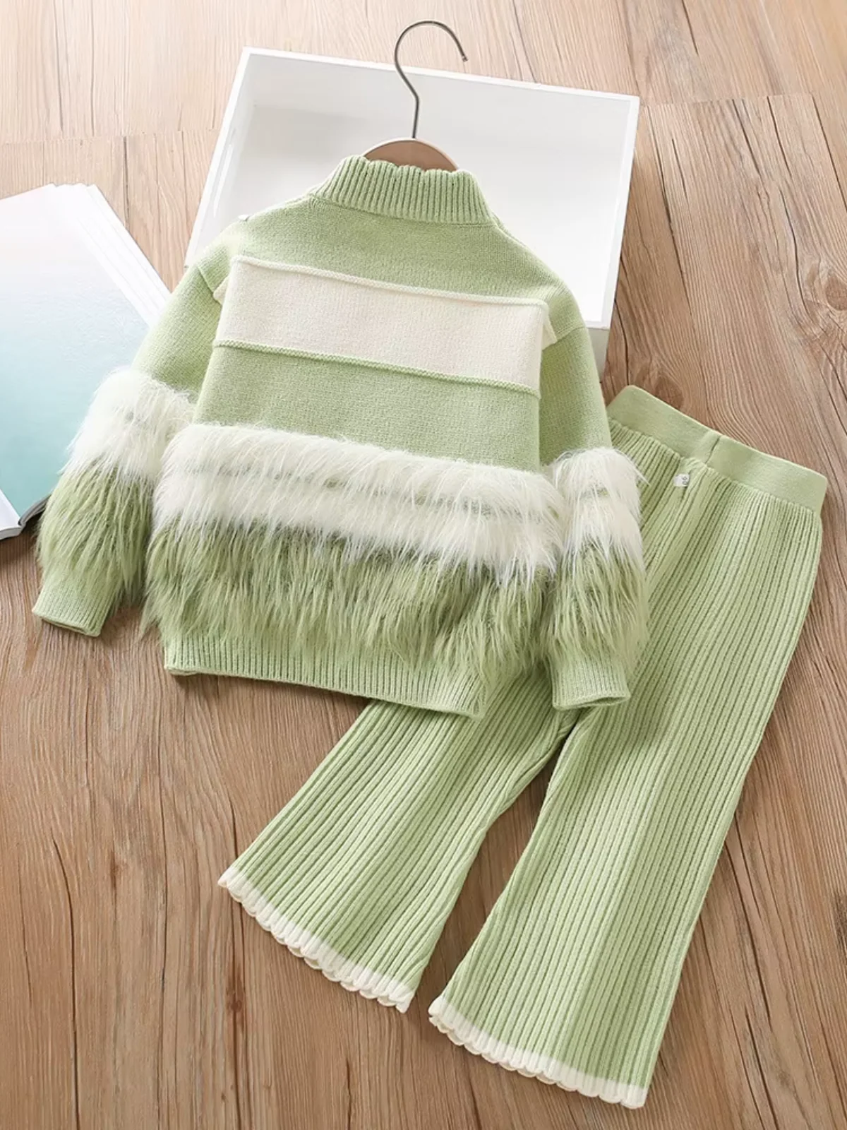 Striped Cozy Knit Sweater and Flare Pant Set - Image 5
